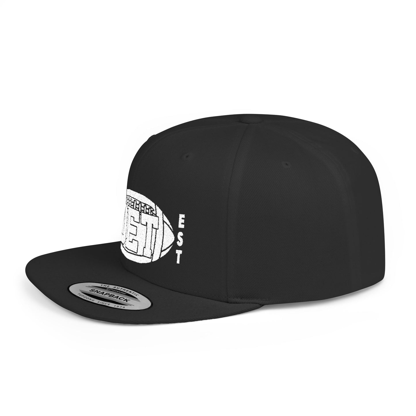 Flat Bill Snapback Hat with DET Football Design, Casual Style, Gift for Sports Fans, Unisex Accessories, Game Day Wear, Everyday Fashion