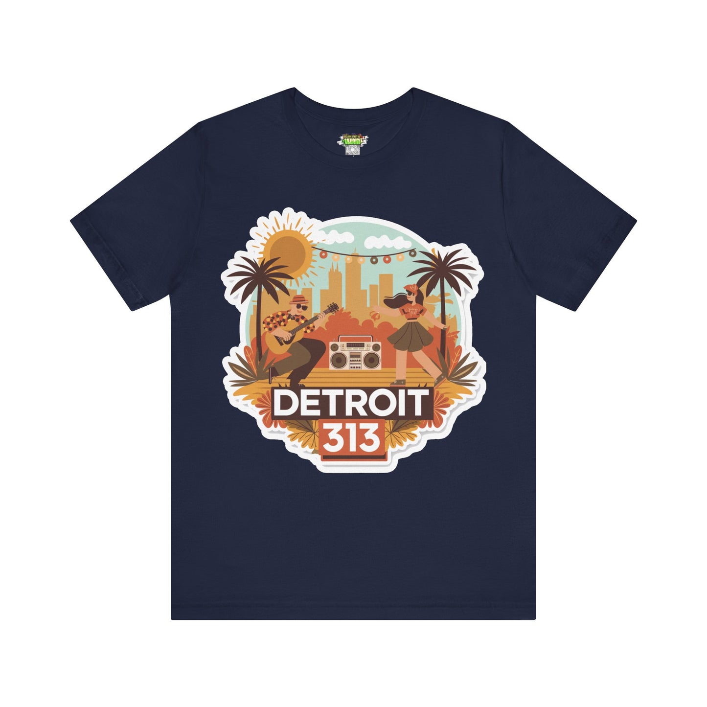 Detroit 313 Summer Retro Tee - Unisex Jersey Short Sleeve T-Shirt for City Lovers, Travel Enthusiasts, Casual Wear, Gifts, Summer Vibes