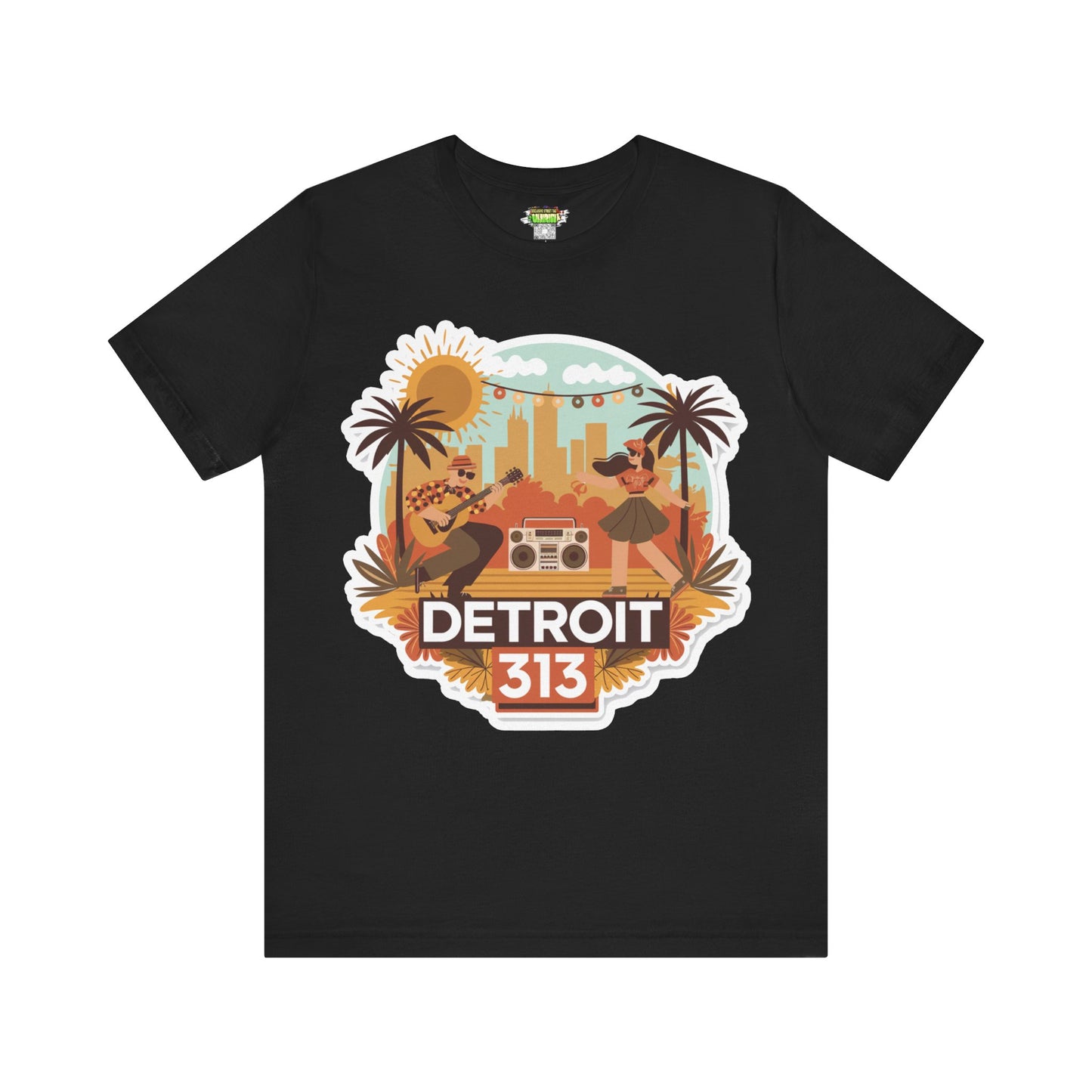 Detroit 313 Summer Retro Tee - Unisex Jersey Short Sleeve T-Shirt for City Lovers, Travel Enthusiasts, Casual Wear, Gifts, Summer Vibes