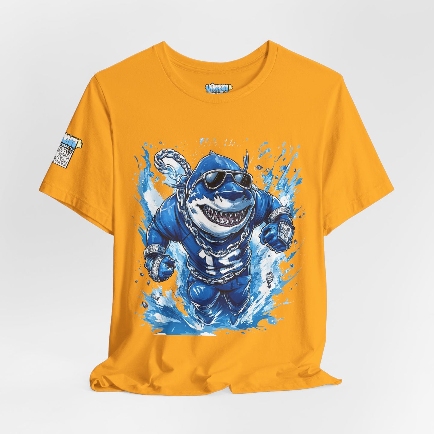 Ocean Dripp Blue Shark Graphic Unisex Tee - Fun Beachwear for Summer Adventures