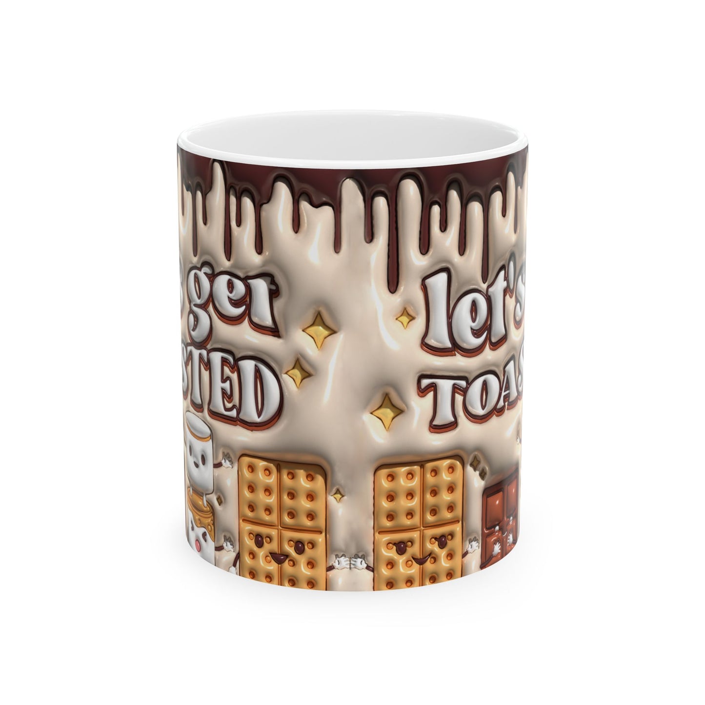 Toasty Mug - Let's Get Toasted, Cozy Ceramic Coffee Cup for Warm Drinks, Perfect Holiday Gift, S'mores Lover's Mug, Fun Kitchen Decor