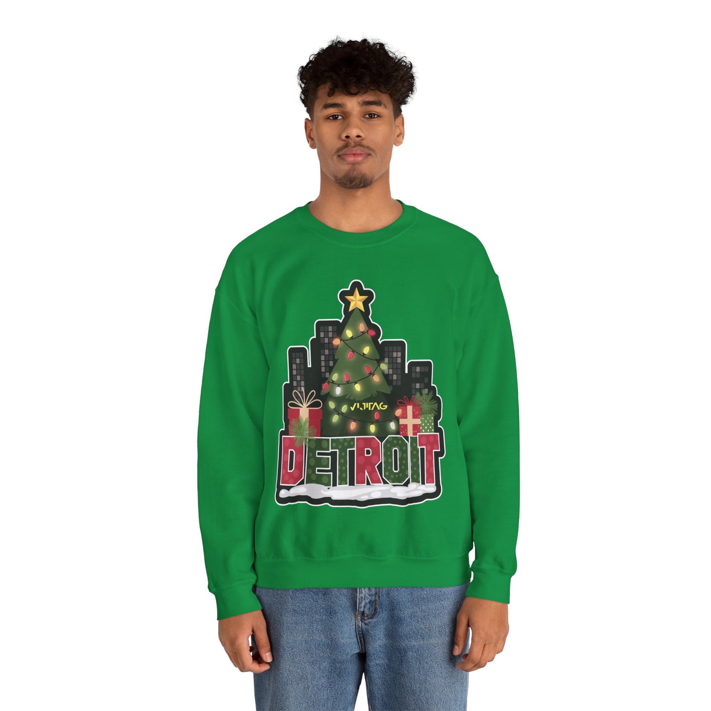 Detroit Christmas Crewneck Sweatshirt