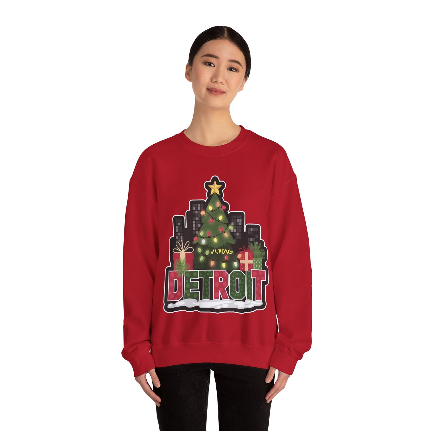 Detroit Christmas Crewneck Sweatshirt