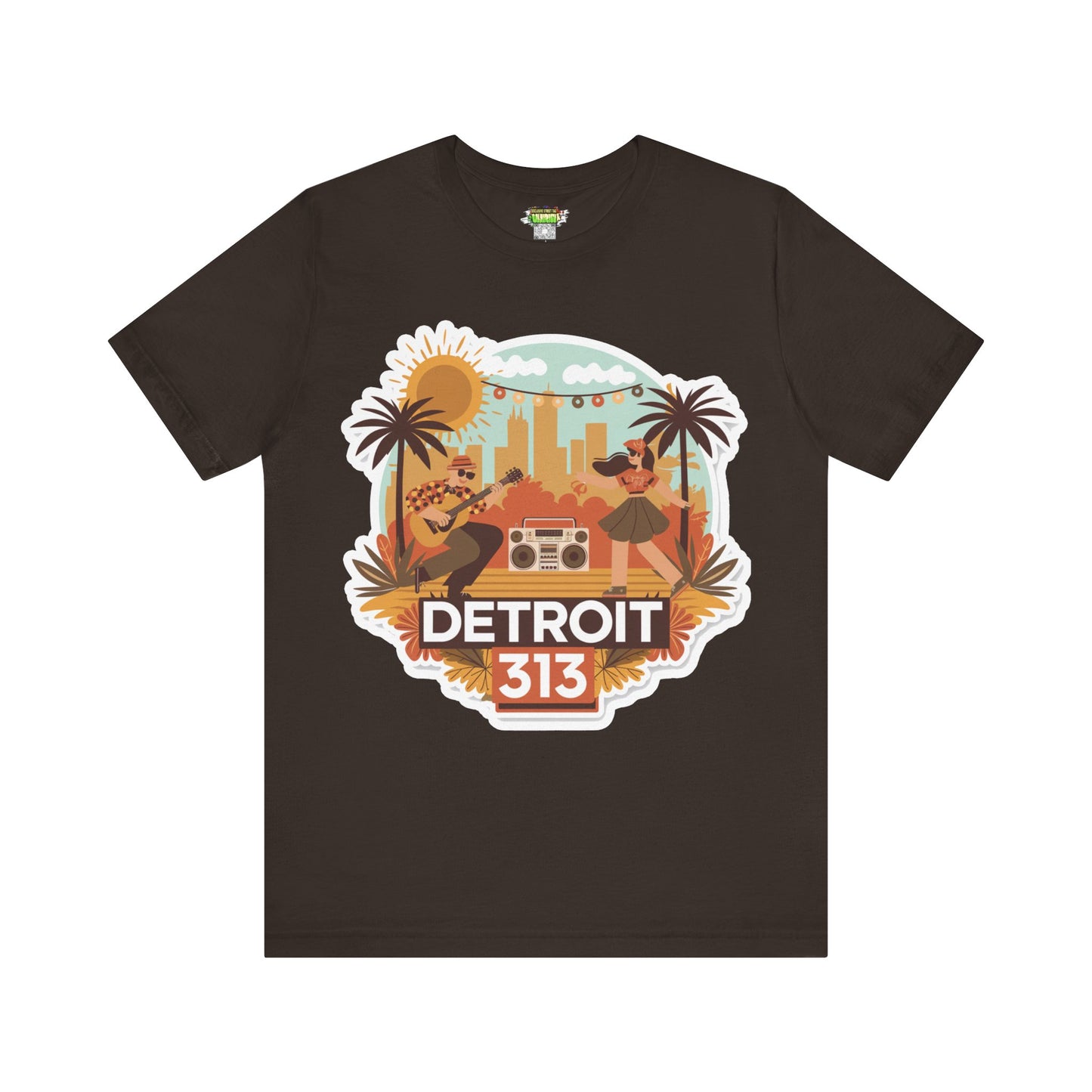 Detroit 313 Summer Retro Tee - Unisex Jersey Short Sleeve T-Shirt for City Lovers, Travel Enthusiasts, Casual Wear, Gifts, Summer Vibes