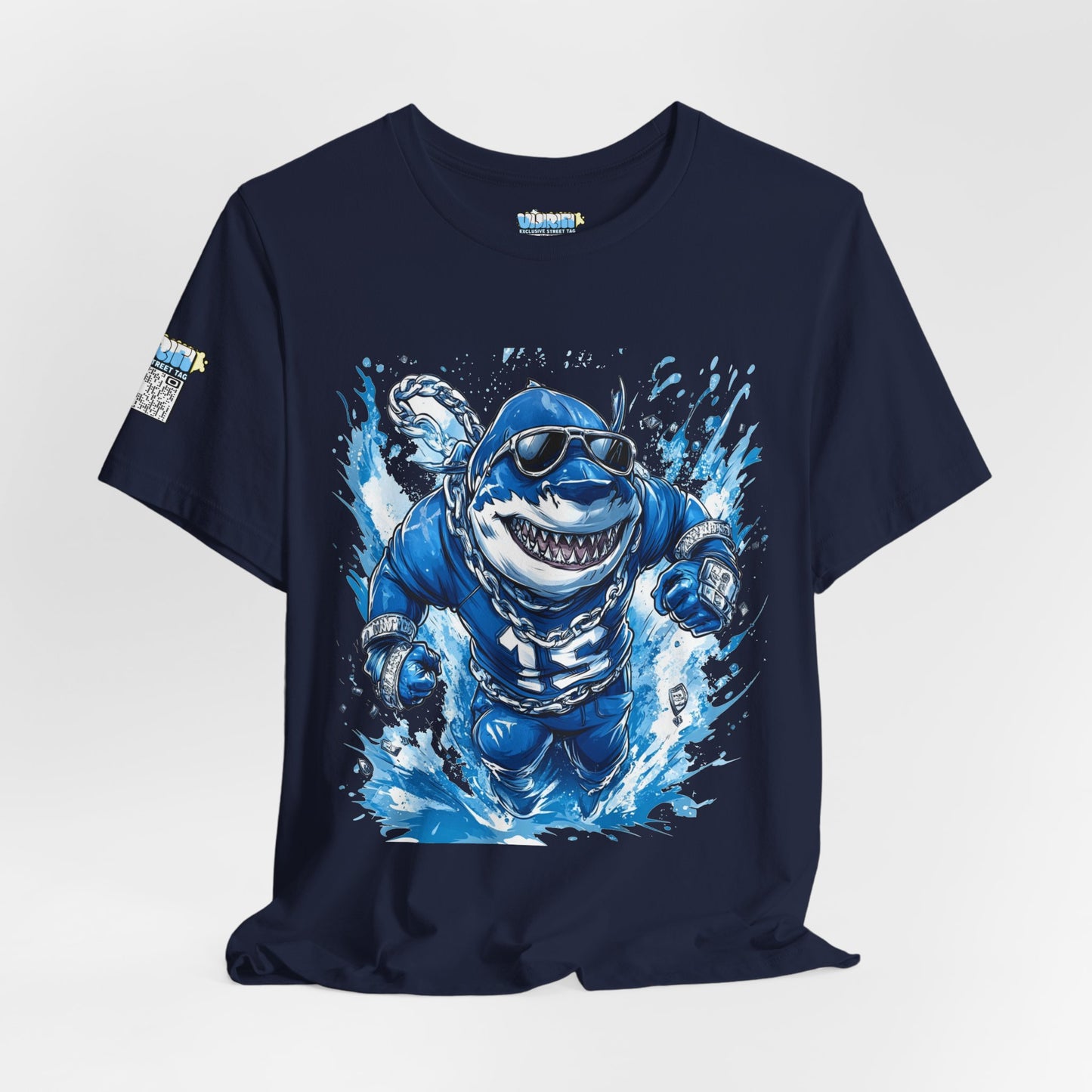Ocean Dripp Blue Shark Graphic Unisex Tee - Fun Beachwear for Summer Adventures