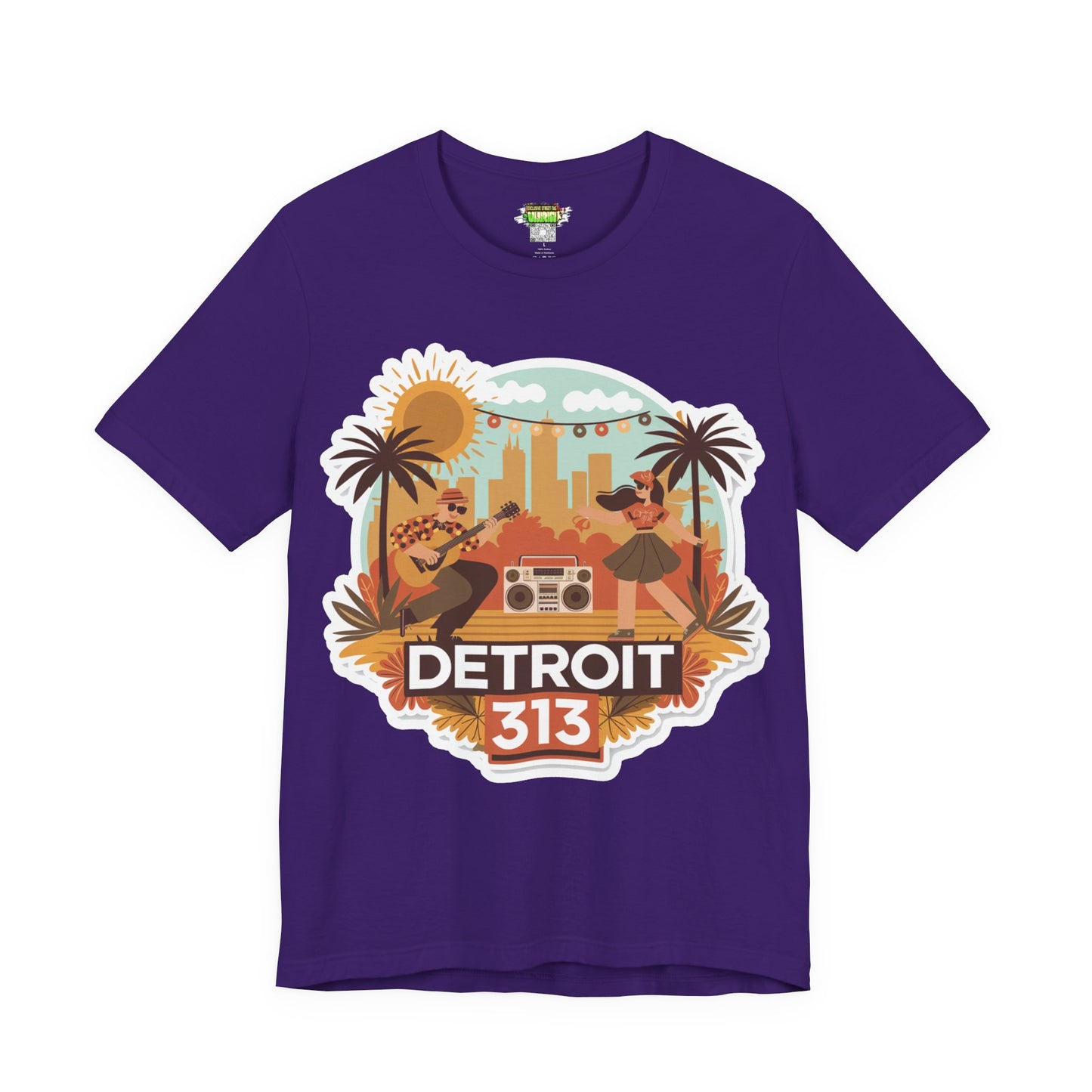 Detroit 313 Summer Retro Tee - Unisex Jersey Short Sleeve T-Shirt for City Lovers, Travel Enthusiasts, Casual Wear, Gifts, Summer Vibes