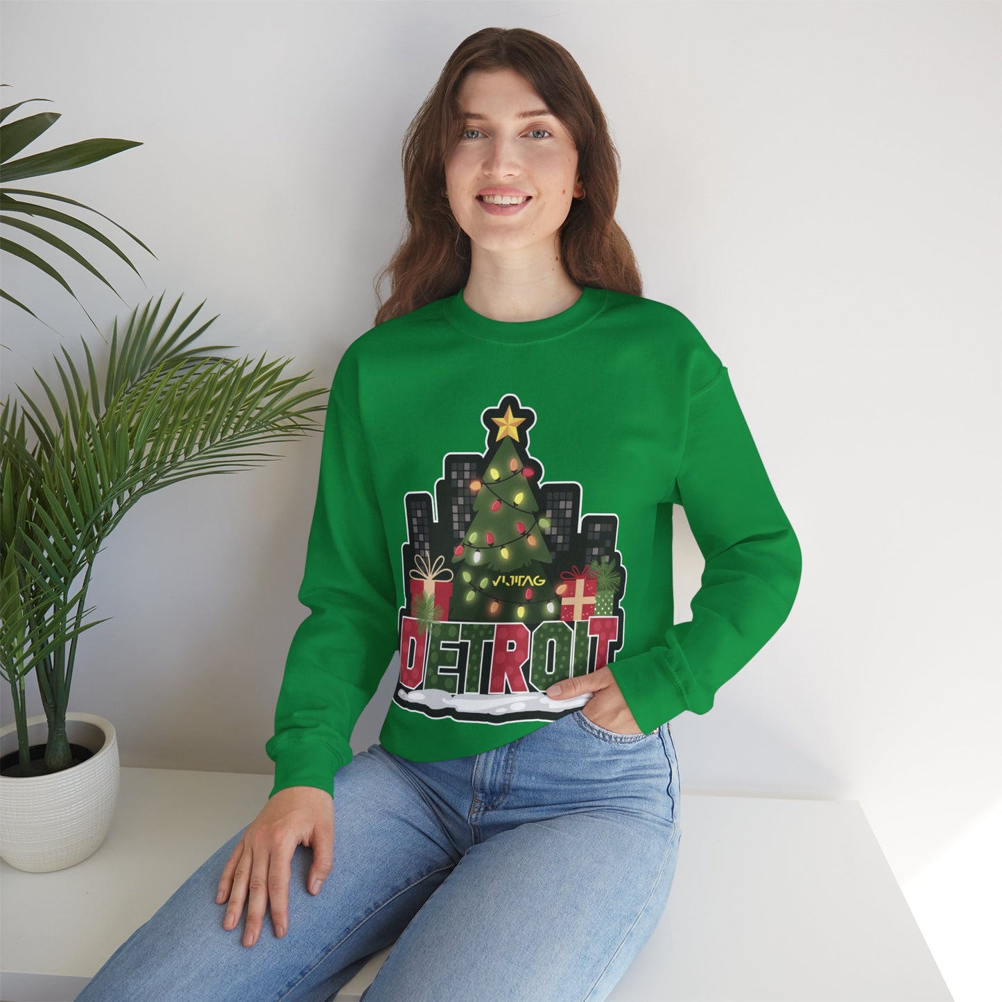 Detroit Christmas Crewneck Sweatshirt