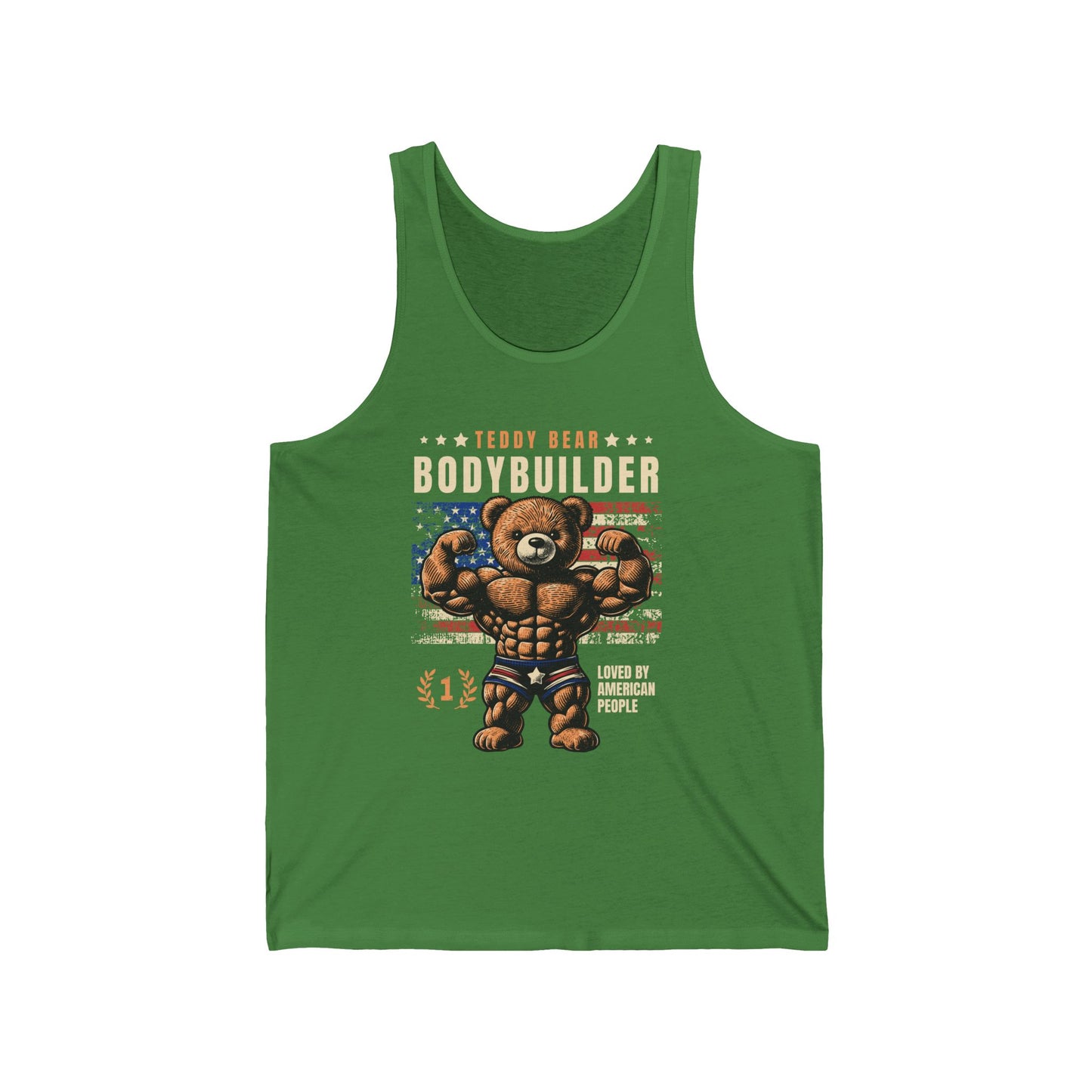 Funny Teddy Bear Bodybuilder Unisex Jersey Tank
