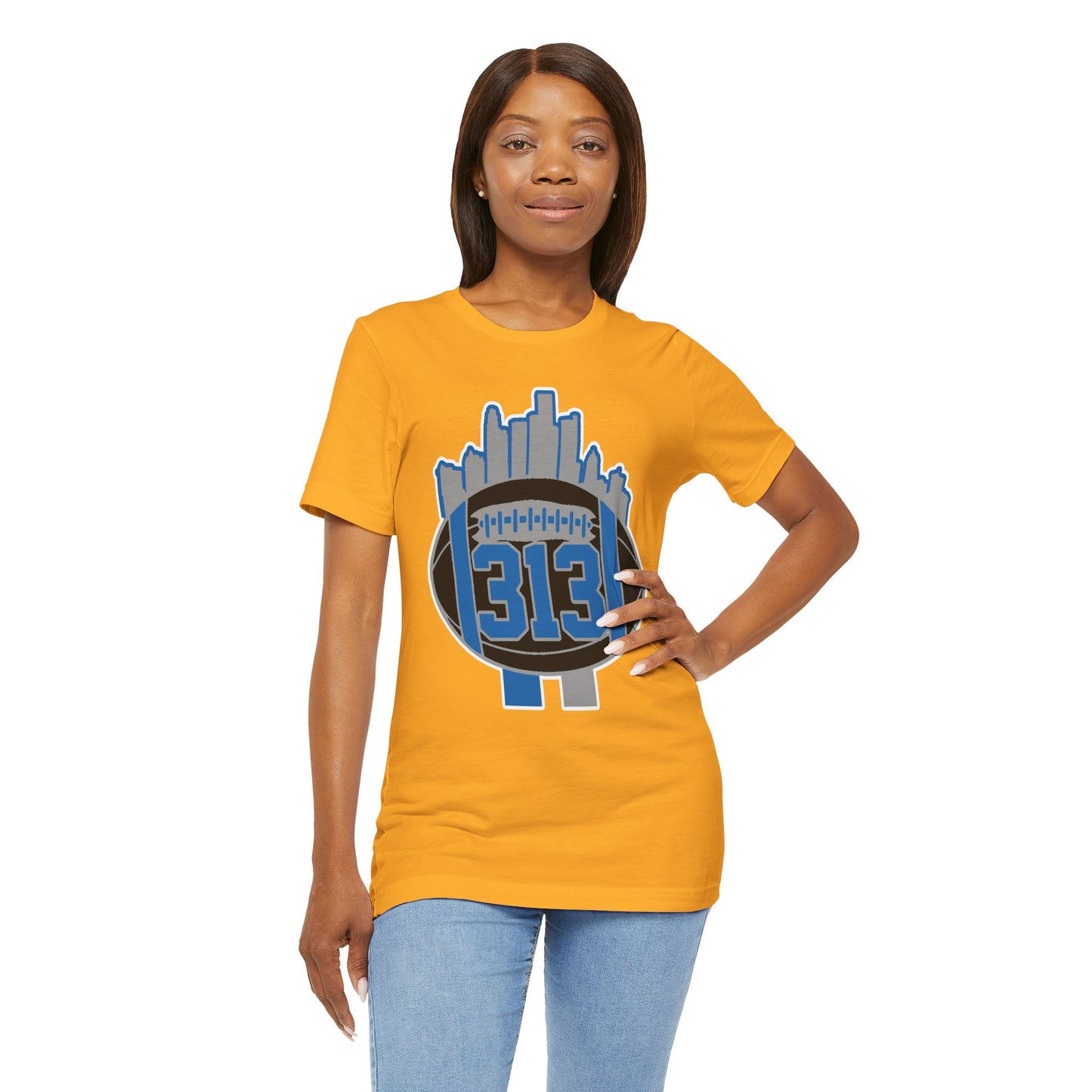 LION NEW COLORS DETROIT 313 FOOT BALL SHIRT