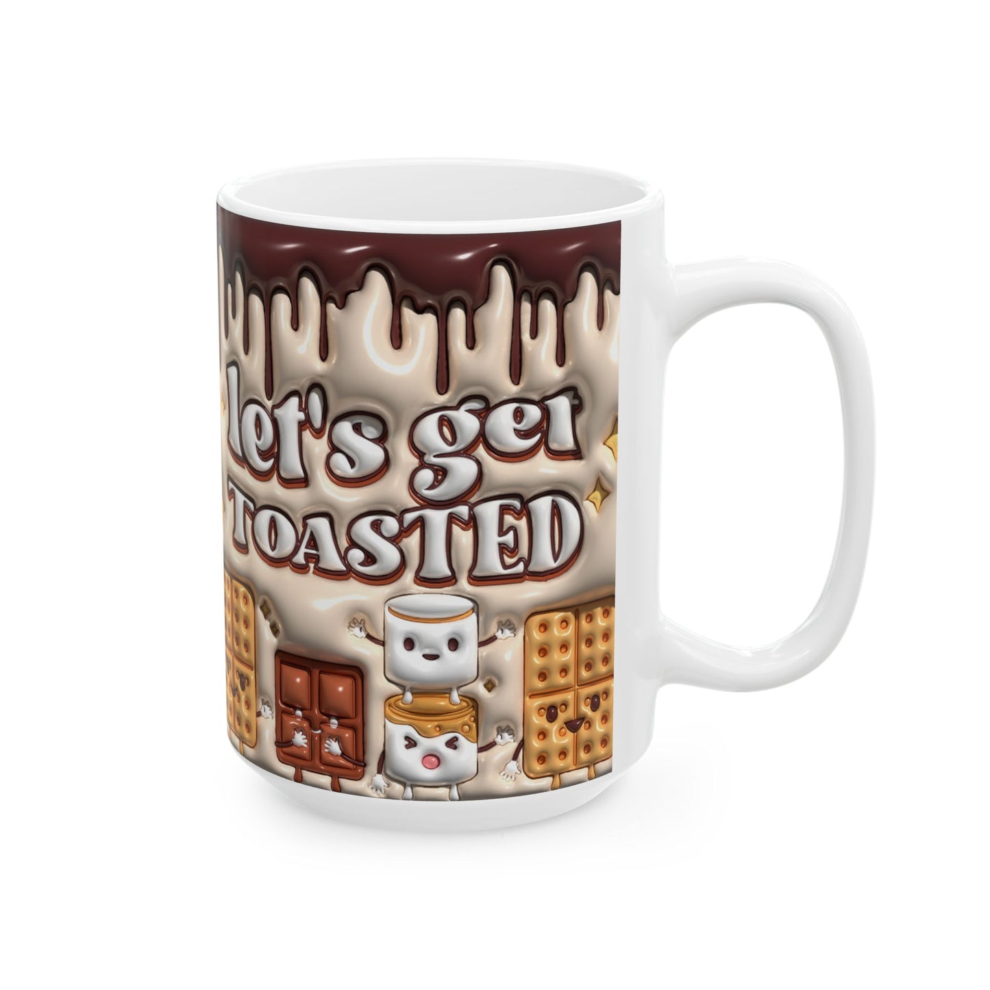 Toasty Mug - Let's Get Toasted, Cozy Ceramic Coffee Cup for Warm Drinks, Perfect Holiday Gift, S'mores Lover's Mug, Fun Kitchen Decor