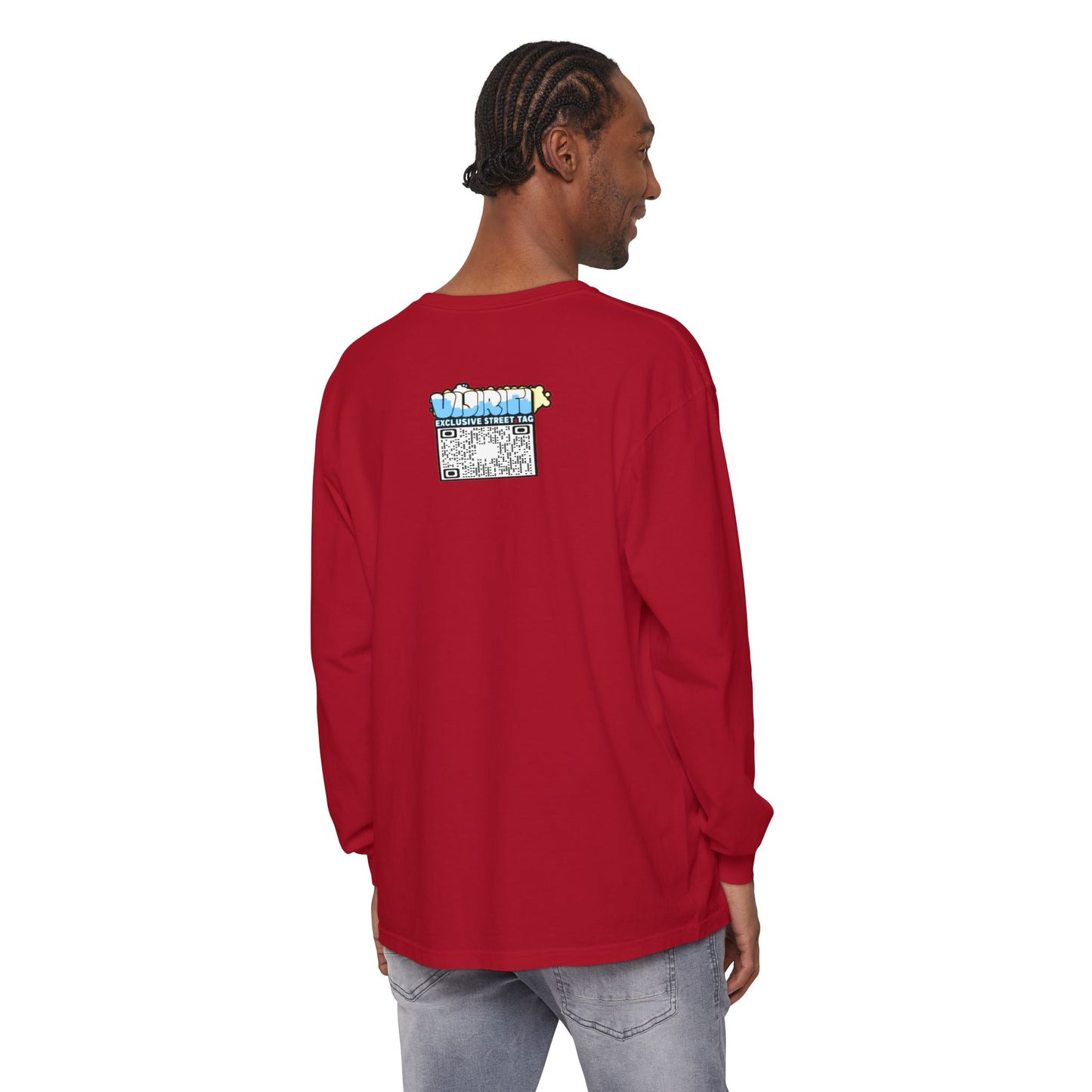 Exclusive Street Tag Long Sleeve Tee, Unisex Graphic Tee, Streetwear T-Shirt, Casual Wear, Trendy Gift, Urban Fashion