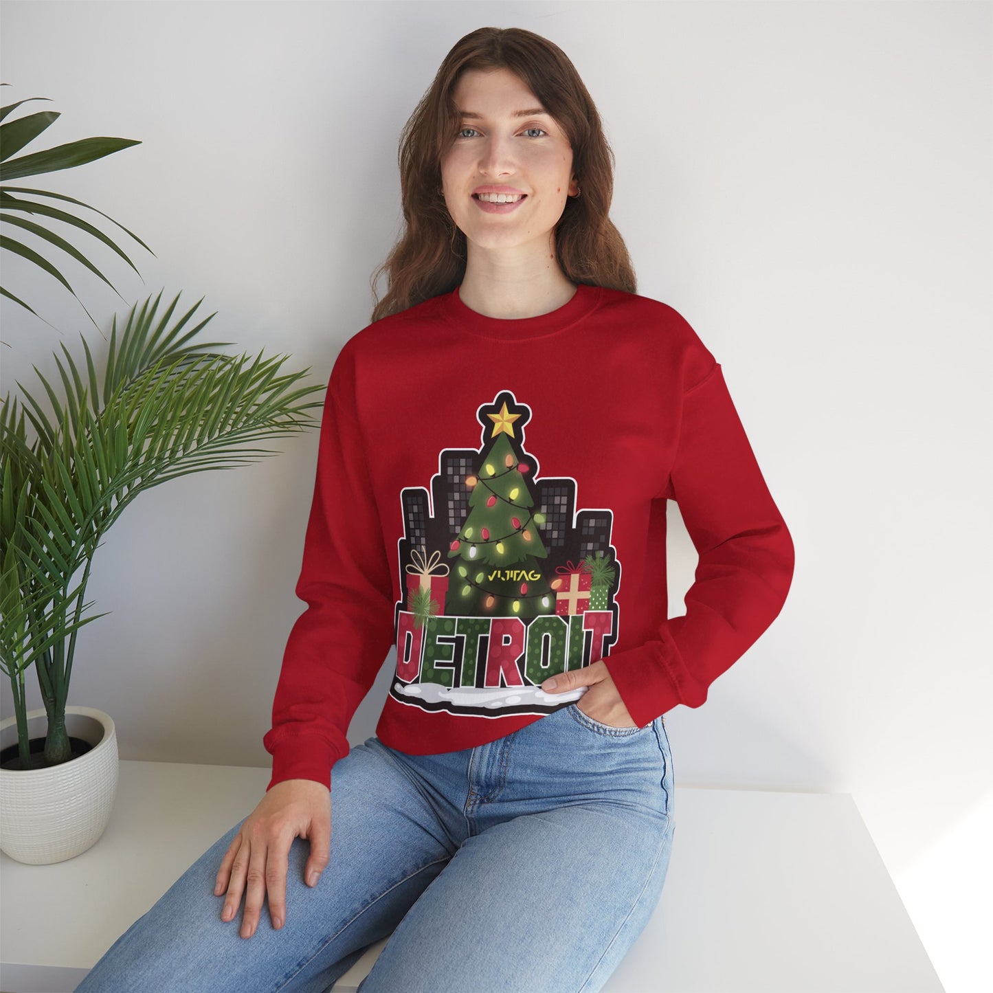 Detroit Christmas Crewneck Sweatshirt