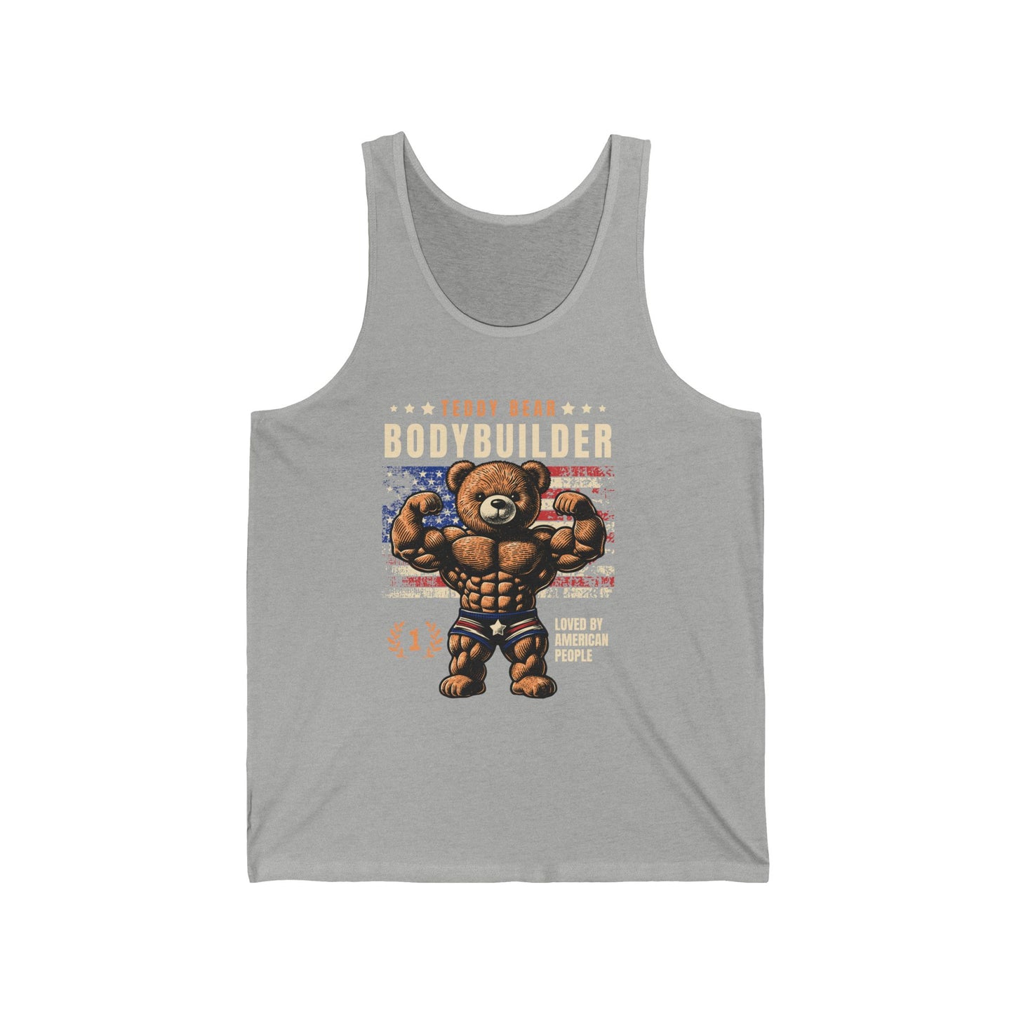 Funny Teddy Bear Bodybuilder Unisex Jersey Tank