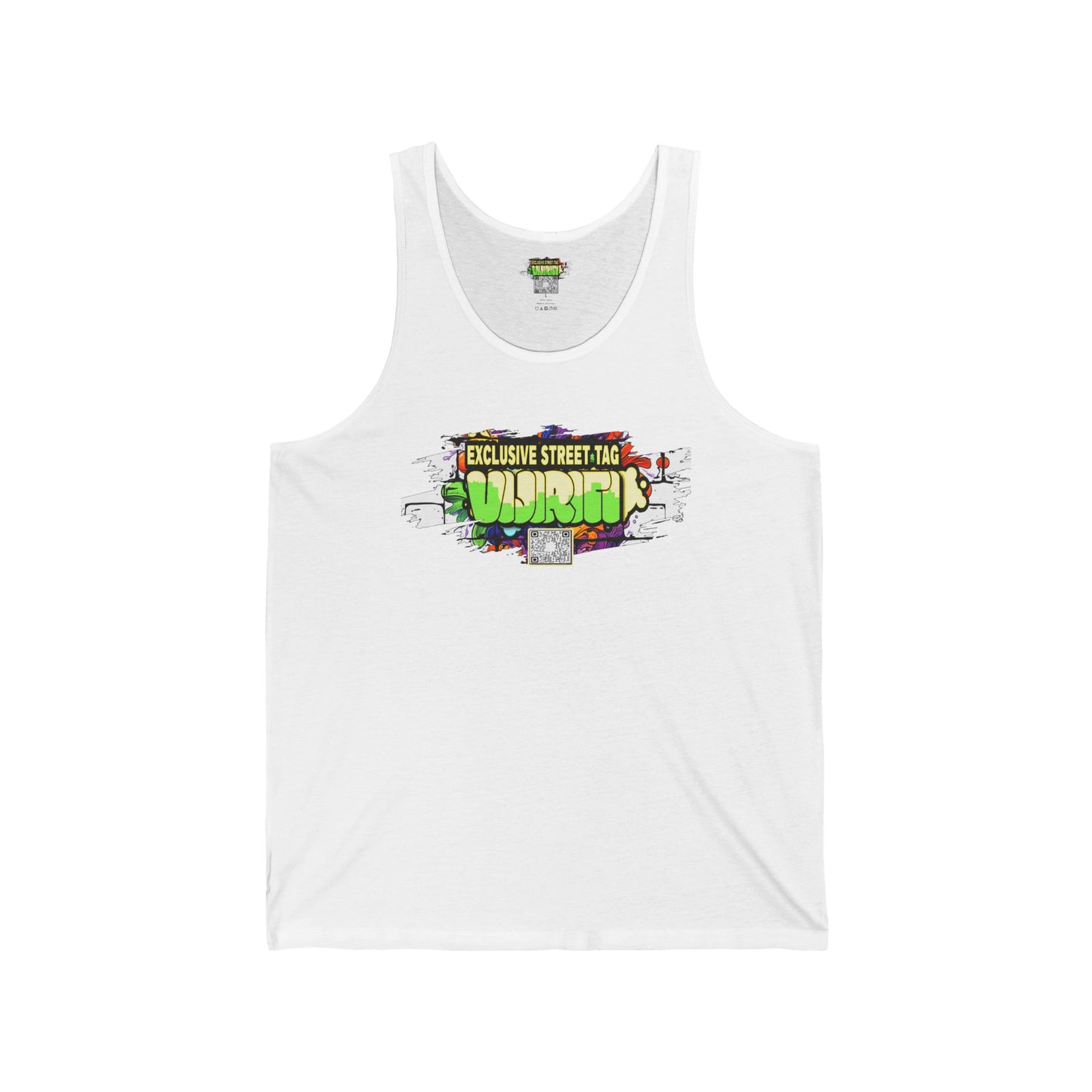 Vijiriti Street Art Unisex Jersey Tank: Graffiti Style Shirt, Urban Apparel, Summer Essential, Gift for Artists, Cool Streetwear