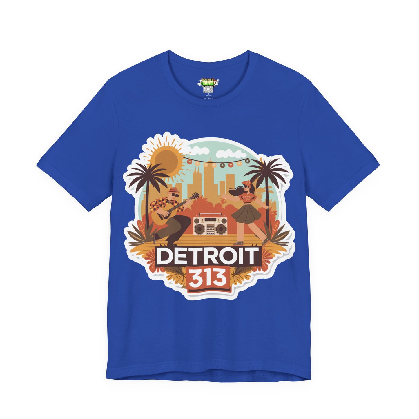 Detroit 313 Summer Retro Tee - Unisex Jersey Short Sleeve T-Shirt for City Lovers, Travel Enthusiasts, Casual Wear, Gifts, Summer Vibes