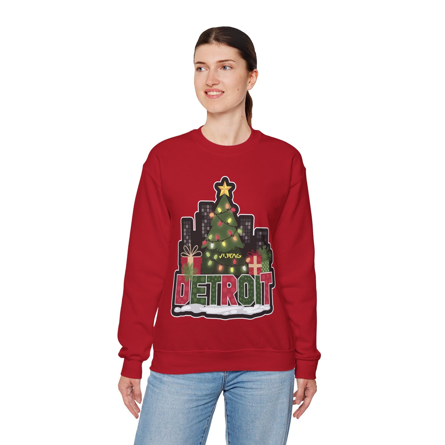Detroit Christmas Crewneck Sweatshirt