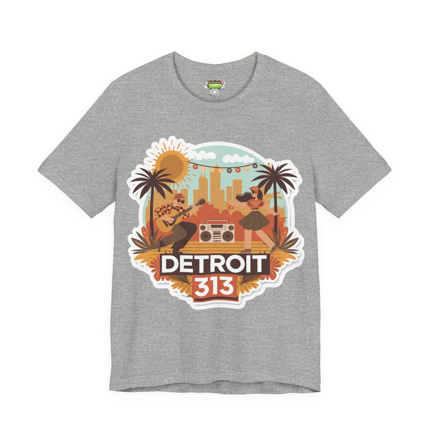 Detroit 313 Summer Retro Tee - Unisex Jersey Short Sleeve T-Shirt for City Lovers, Travel Enthusiasts, Casual Wear, Gifts, Summer Vibes