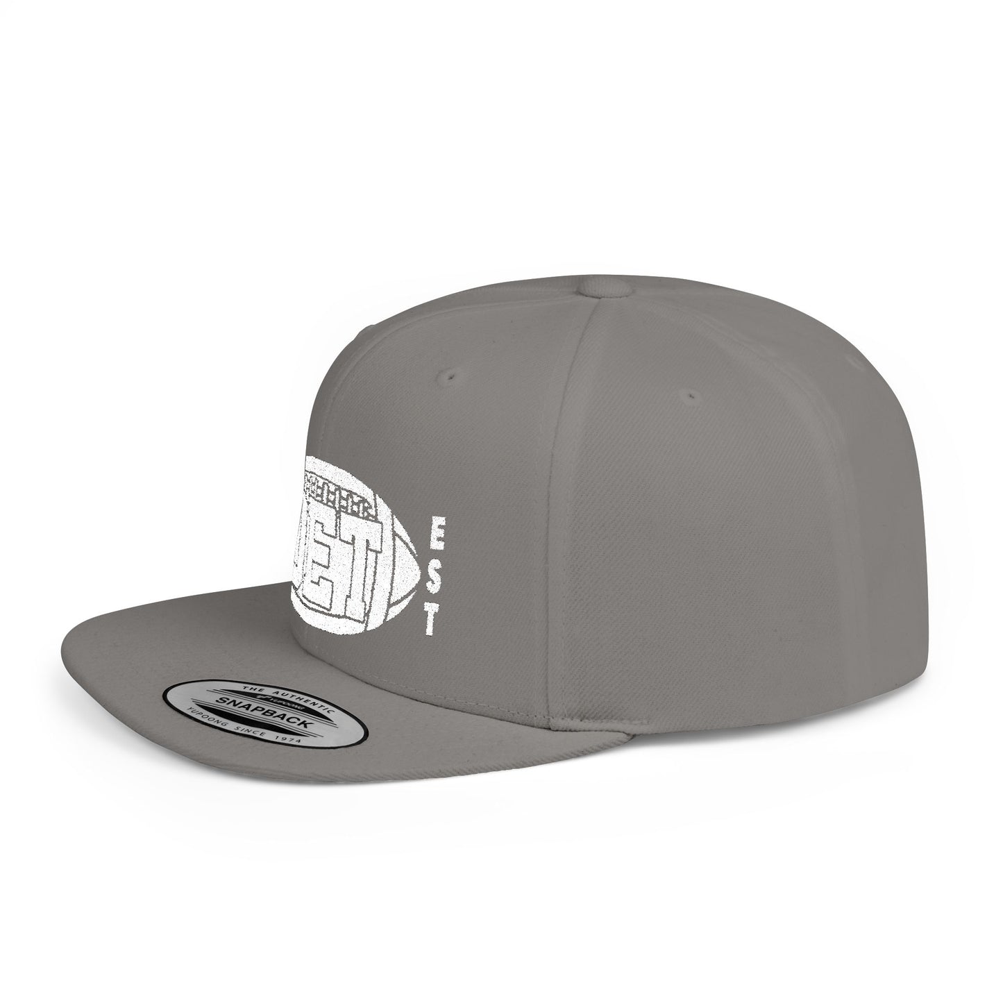 Flat Bill Snapback Hat with DET Football Design, Casual Style, Gift for Sports Fans, Unisex Accessories, Game Day Wear, Everyday Fashion
