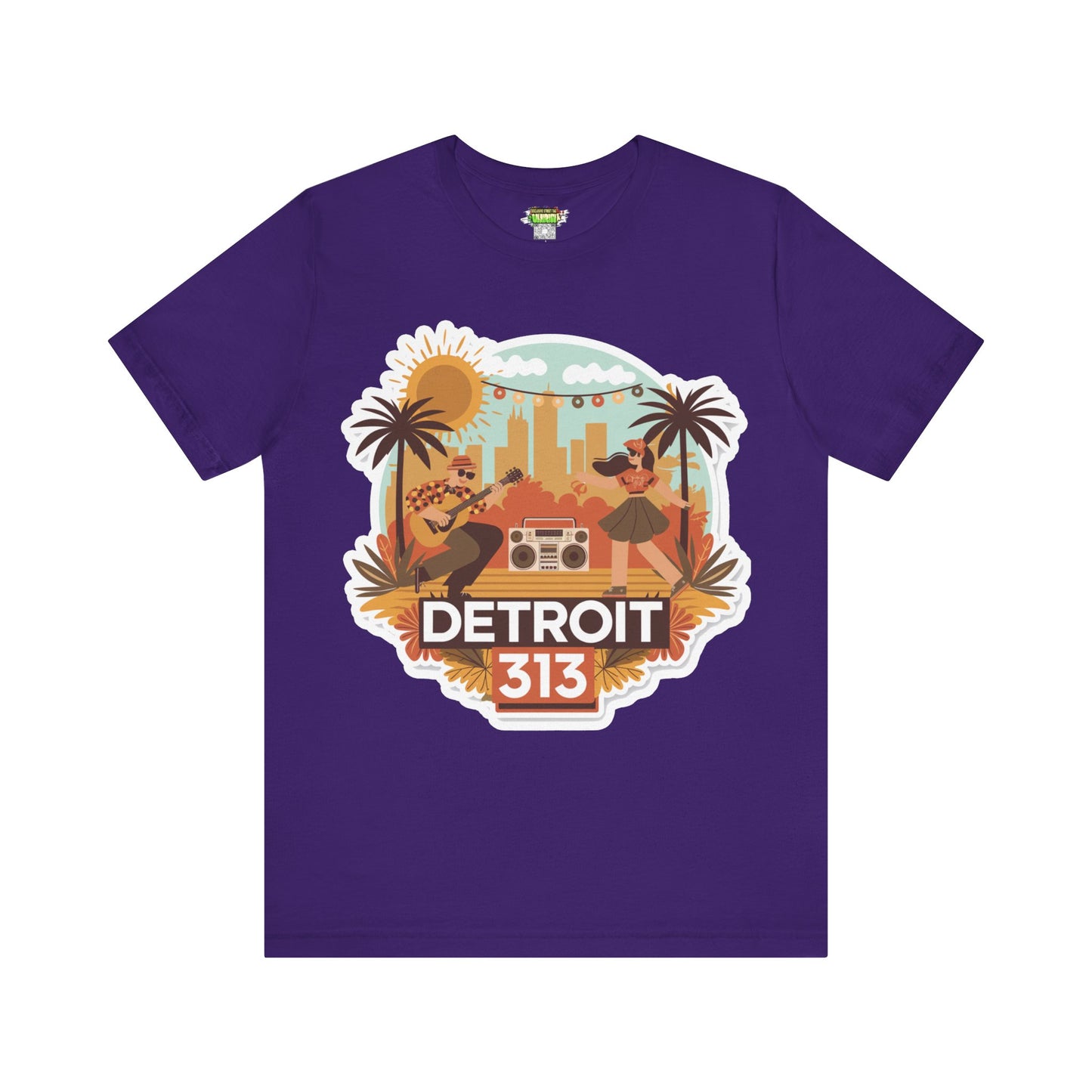 Detroit 313 Summer Retro Tee - Unisex Jersey Short Sleeve T-Shirt for City Lovers, Travel Enthusiasts, Casual Wear, Gifts, Summer Vibes