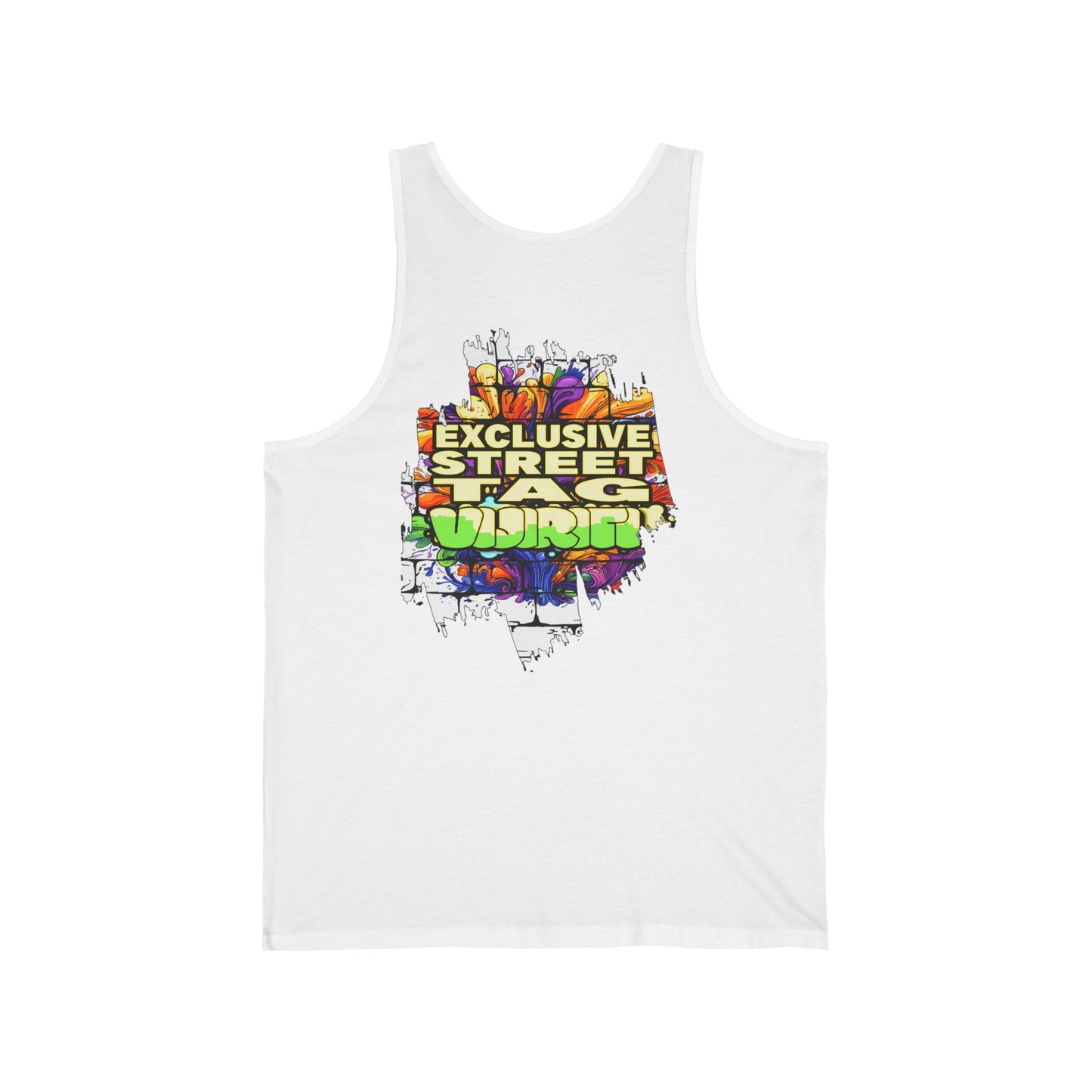 Vijiriti Street Art Unisex Jersey Tank: Graffiti Style Shirt, Urban Apparel, Summer Essential, Gift for Artists, Cool Streetwear