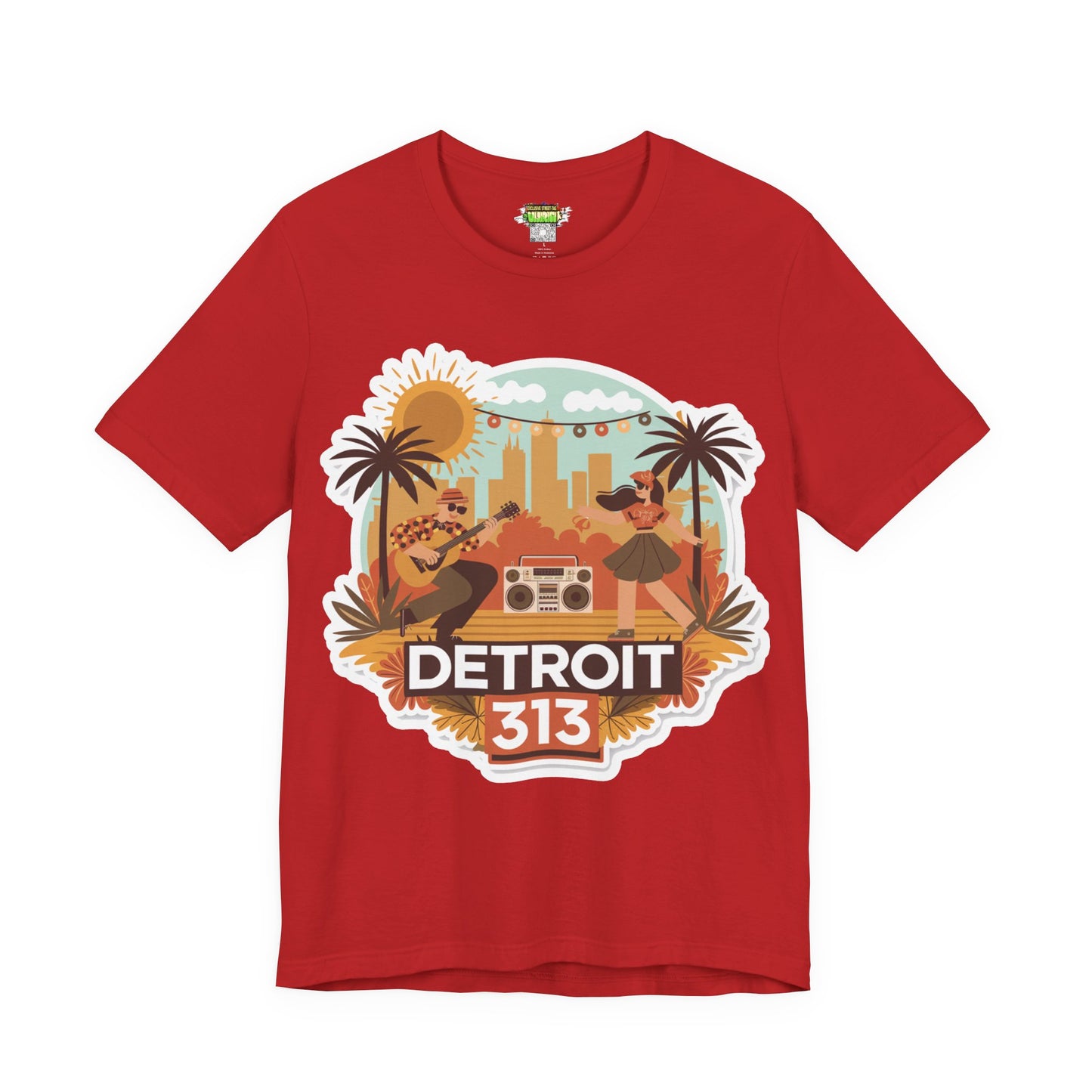 Detroit 313 Summer Retro Tee - Unisex Jersey Short Sleeve T-Shirt for City Lovers, Travel Enthusiasts, Casual Wear, Gifts, Summer Vibes