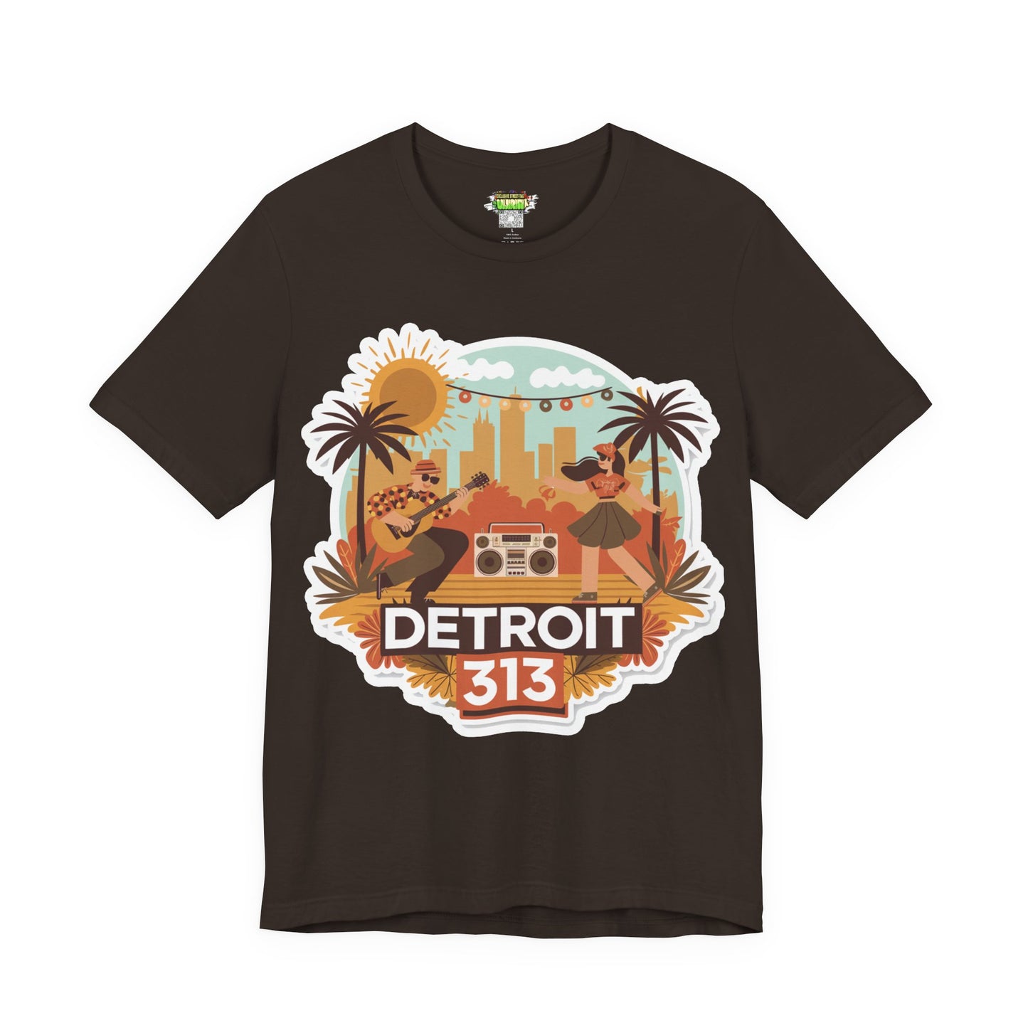 Detroit 313 Summer Retro Tee - Unisex Jersey Short Sleeve T-Shirt for City Lovers, Travel Enthusiasts, Casual Wear, Gifts, Summer Vibes