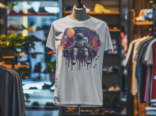"Cosmic Beats Astronaut Tee - Unisex Short Sleeve T-Shirt
