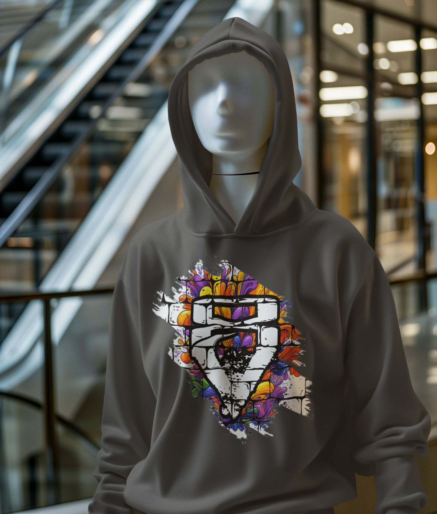 Vijiriti 8 logo Graphic Unisex Hooded Sweatshirt, Casual Wear, Street Style, Gift for Friends, Spring Fashion, Art-Inspired Clothing