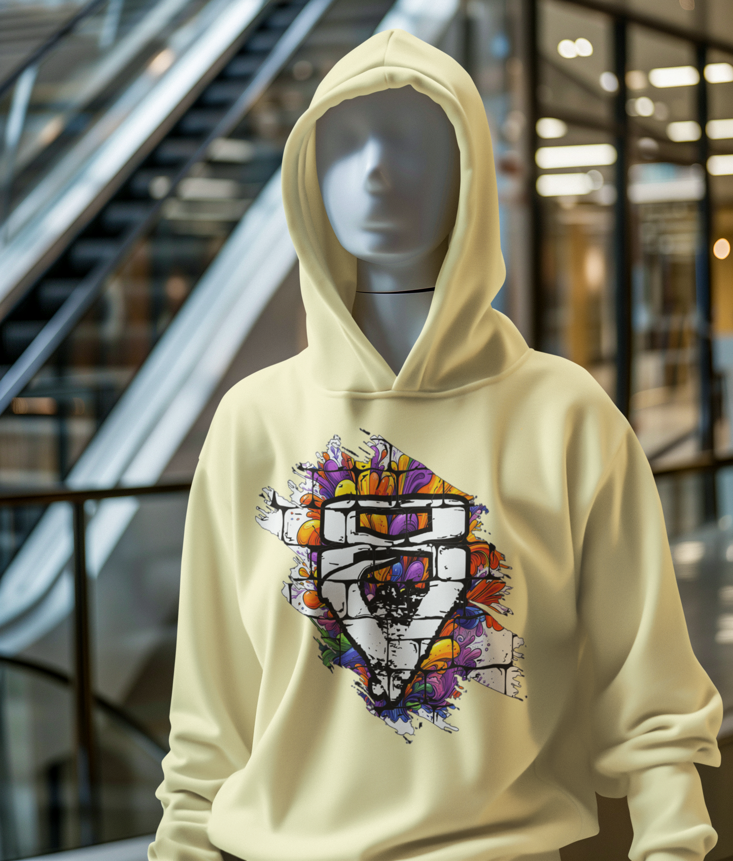 Vijiriti 8 logo Graphic Unisex Hooded Sweatshirt, Casual Wear, Street Style, Gift for Friends, Spring Fashion, Art-Inspired Clothing