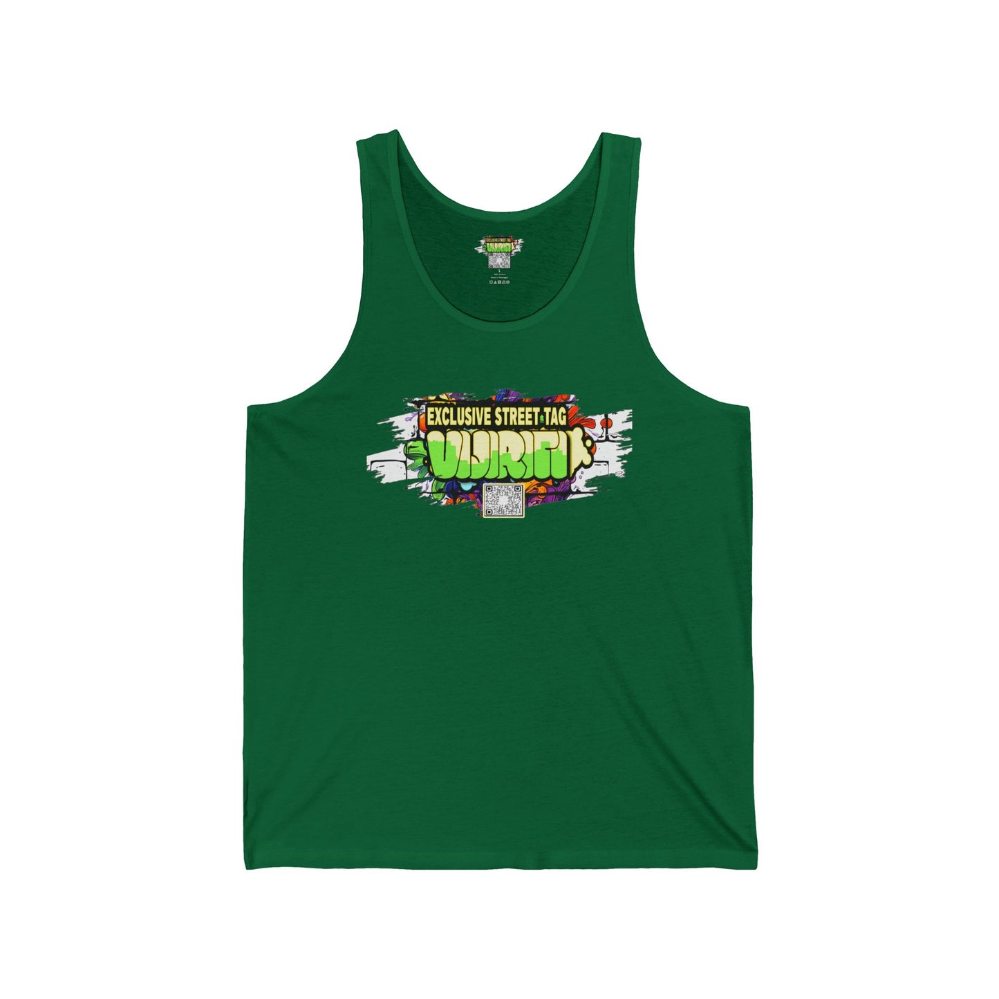 Vijiriti Street Art Unisex Jersey Tank: Graffiti Style Shirt, Urban Apparel, Summer Essential, Gift for Artists, Cool Streetwear