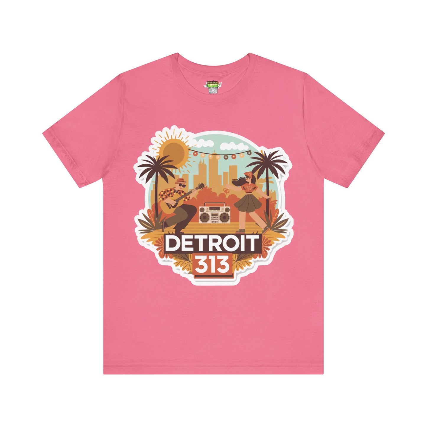 Detroit 313 Summer Retro Tee - Unisex Jersey Short Sleeve T-Shirt for City Lovers, Travel Enthusiasts, Casual Wear, Gifts, Summer Vibes