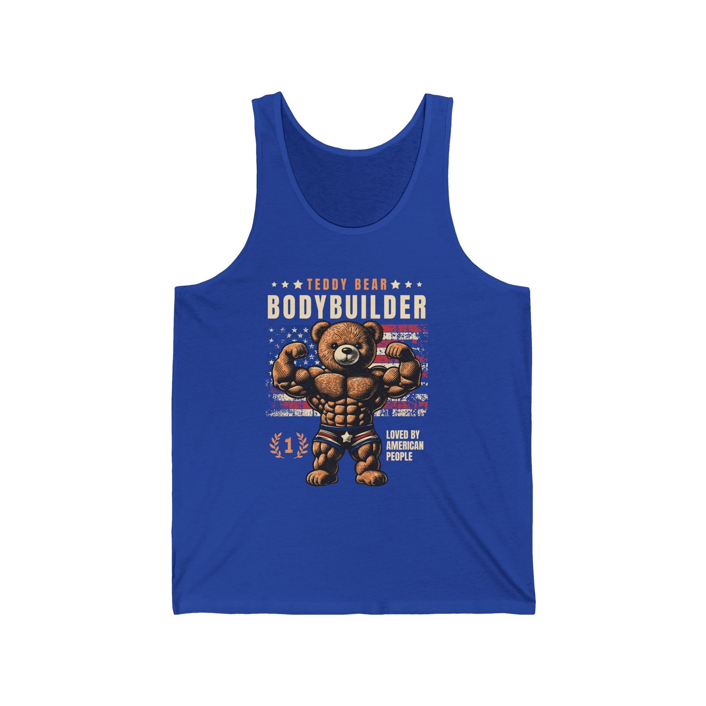Funny Teddy Bear Bodybuilder Unisex Jersey Tank