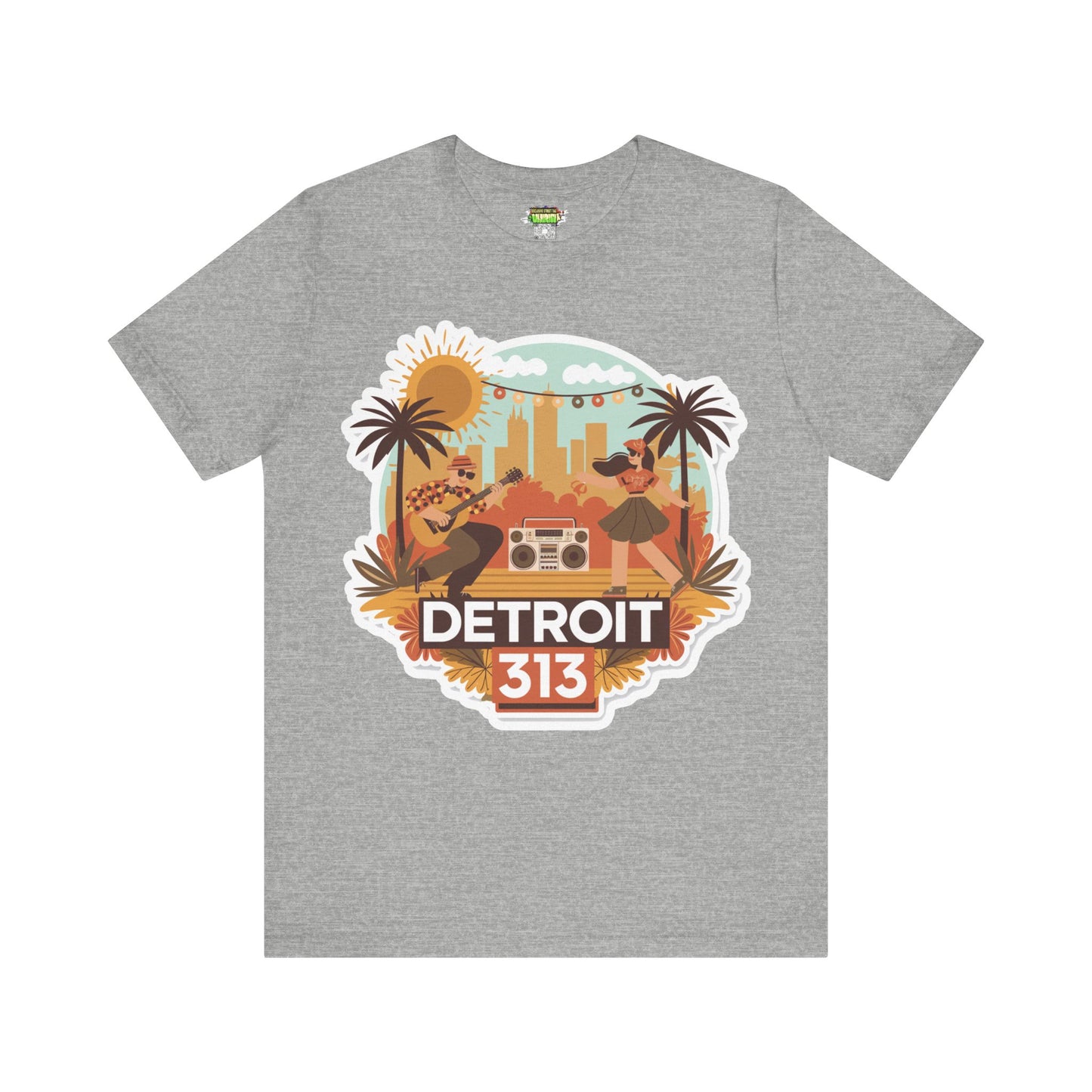 Detroit 313 Summer Retro Tee - Unisex Jersey Short Sleeve T-Shirt for City Lovers, Travel Enthusiasts, Casual Wear, Gifts, Summer Vibes
