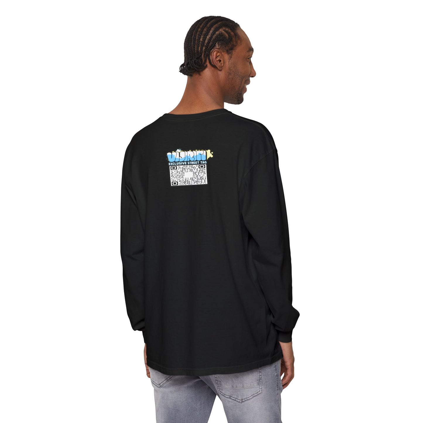 Exclusive Street Tag Long Sleeve Tee, Unisex Graphic Tee, Streetwear T-Shirt, Casual Wear, Trendy Gift, Urban Fashion