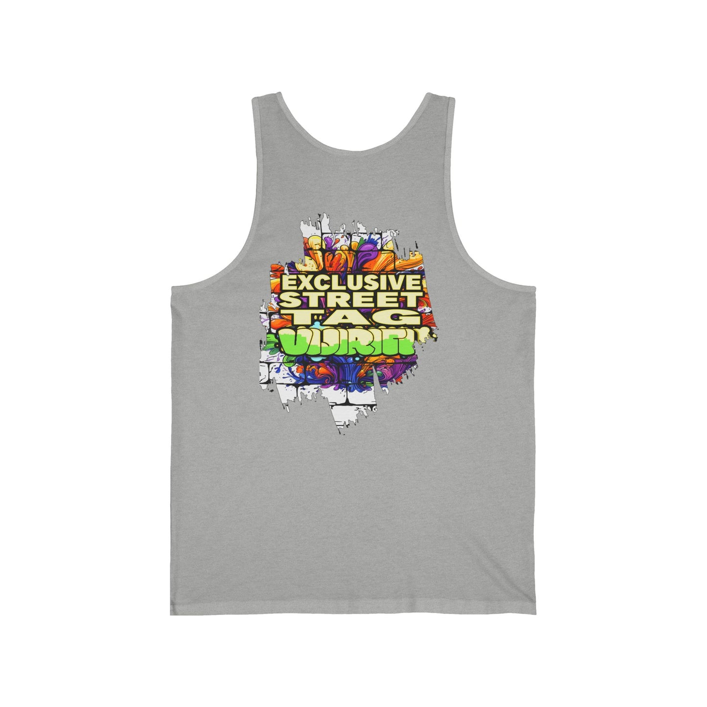Vijiriti Street Art Unisex Jersey Tank: Graffiti Style Shirt, Urban Apparel, Summer Essential, Gift for Artists, Cool Streetwear