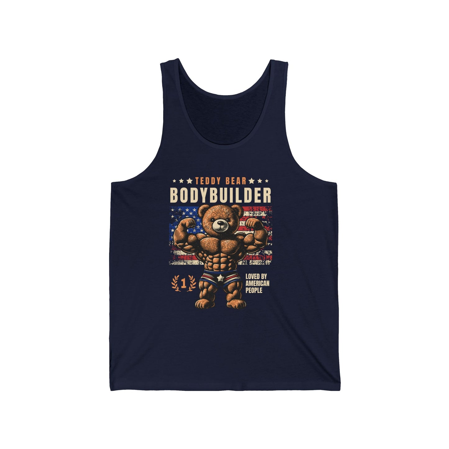 Funny Teddy Bear Bodybuilder Unisex Jersey Tank