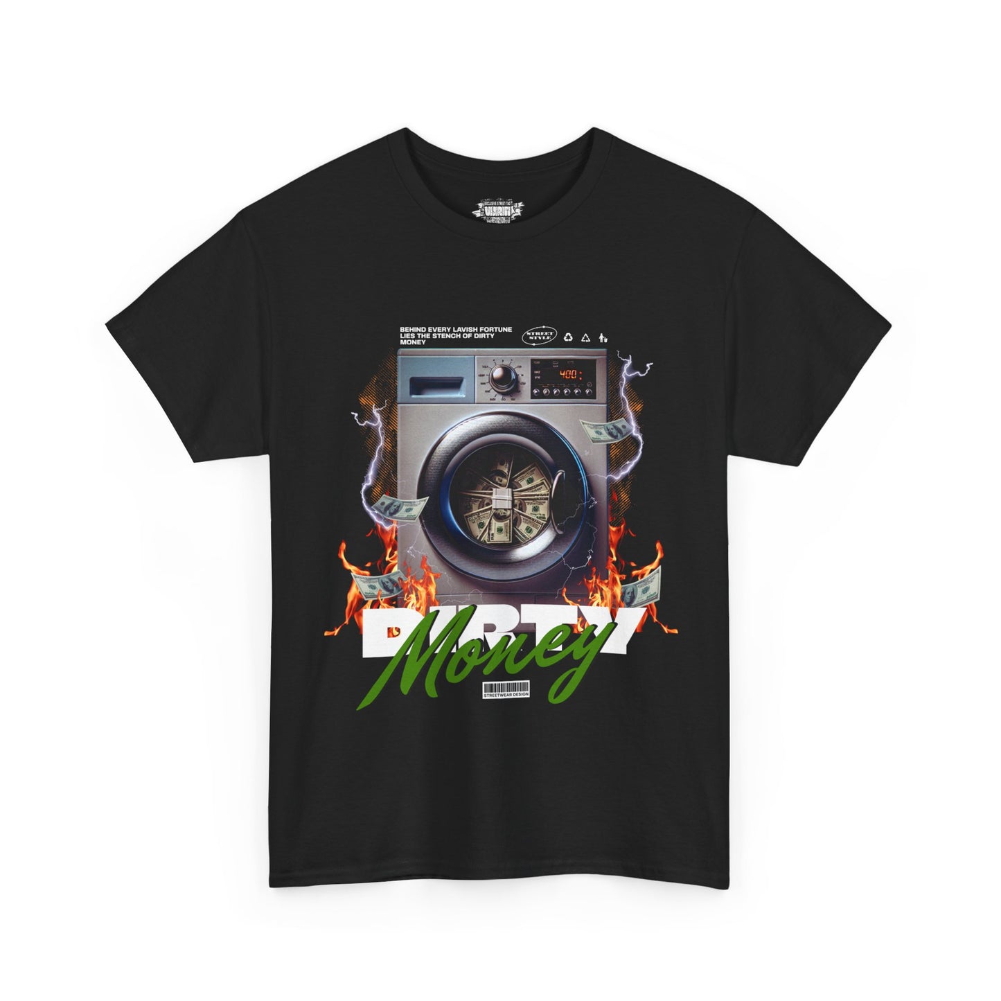 Money Burner Graphic Tee, Casual Streetwear Shirt, Unisex Heavy Cotton Tee, Trendy Gift for Hip-Hop Fans, Comfortable Everyday Wear