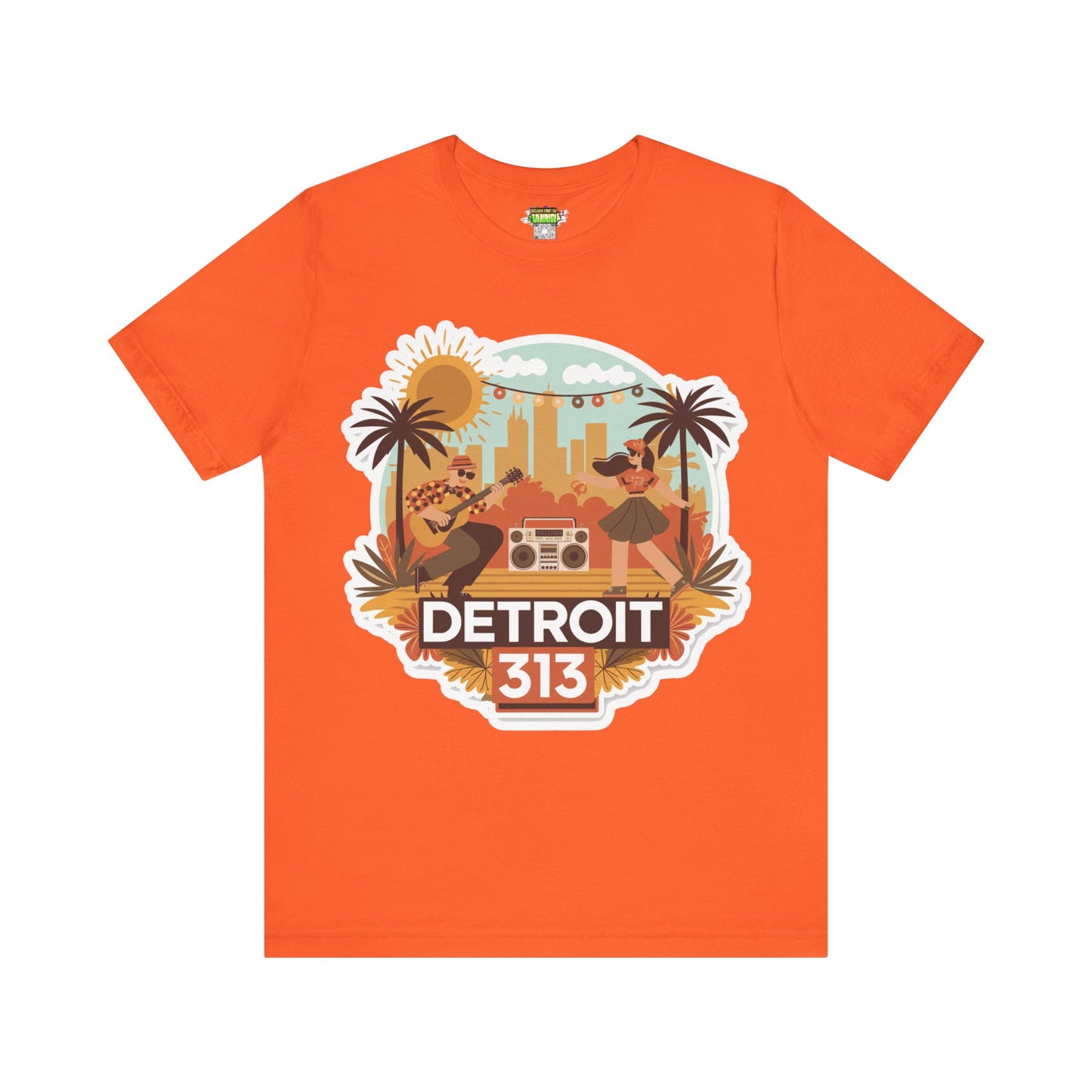 Detroit 313 Summer Retro Tee - Unisex Jersey Short Sleeve T-Shirt for City Lovers, Travel Enthusiasts, Casual Wear, Gifts, Summer Vibes
