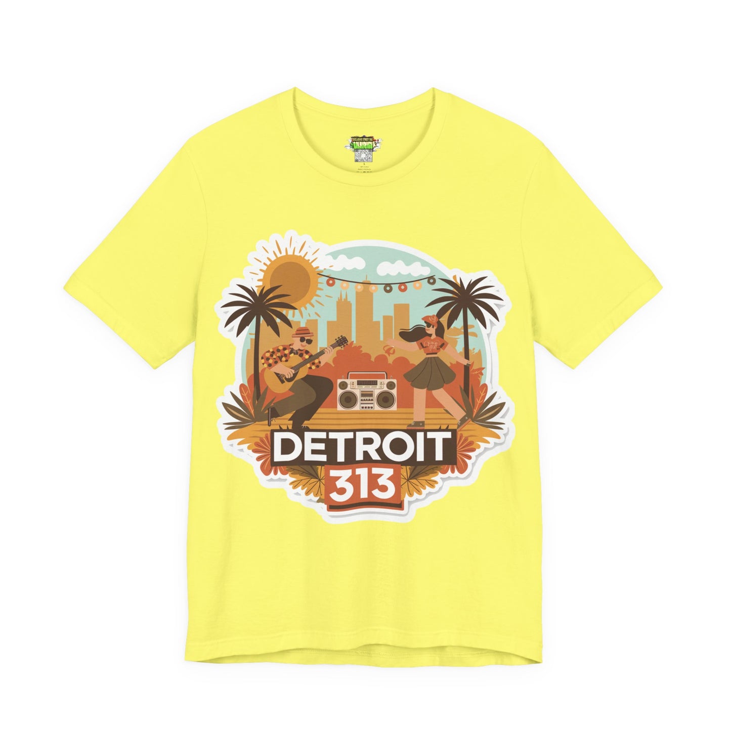 Detroit 313 Summer Retro Tee - Unisex Jersey Short Sleeve T-Shirt for City Lovers, Travel Enthusiasts, Casual Wear, Gifts, Summer Vibes