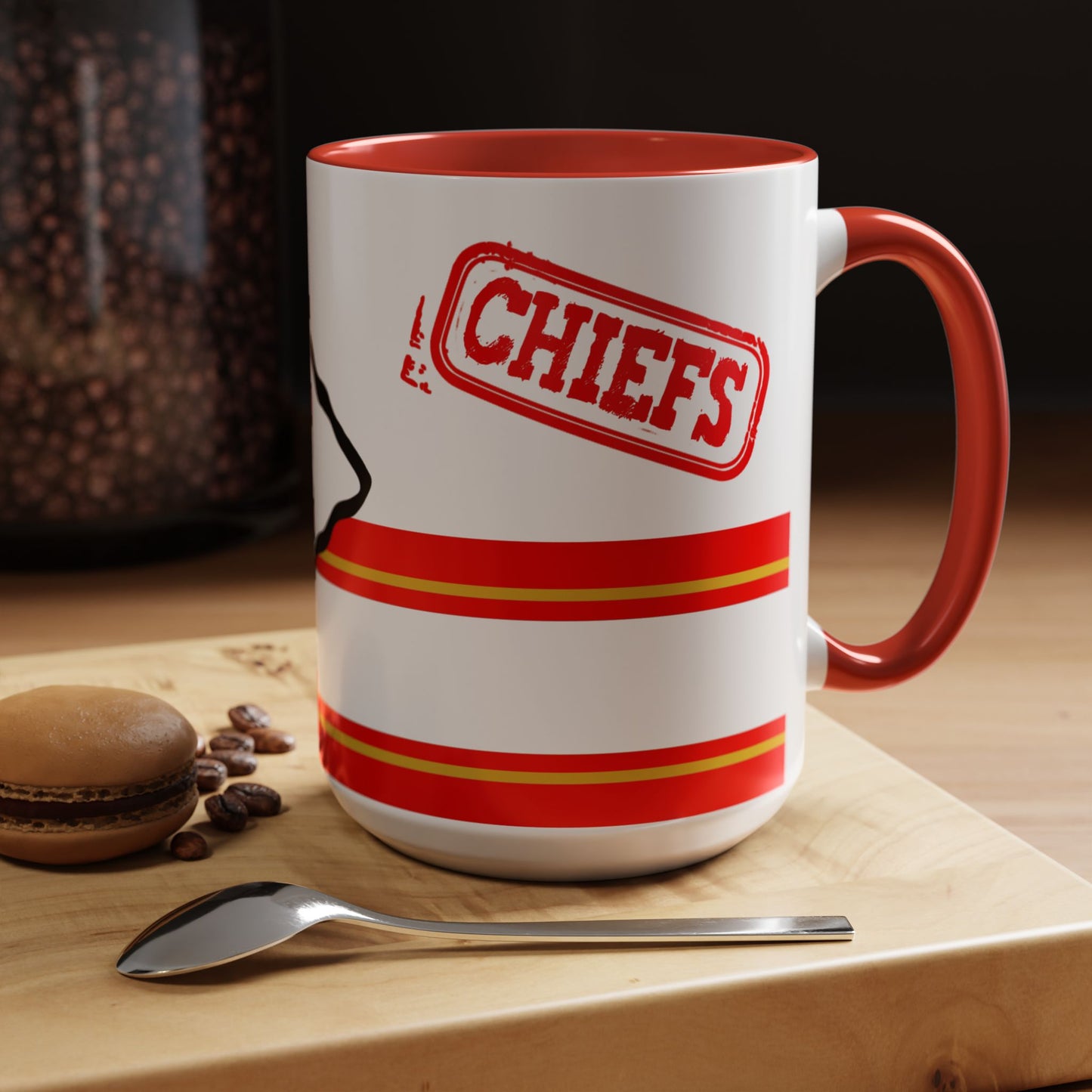 Kansas City Chiefs Accent Coffee Mug, NFL Game Day Mug, Sports Fan Gift, Tailgate Mug, Red and White Champion Cup
