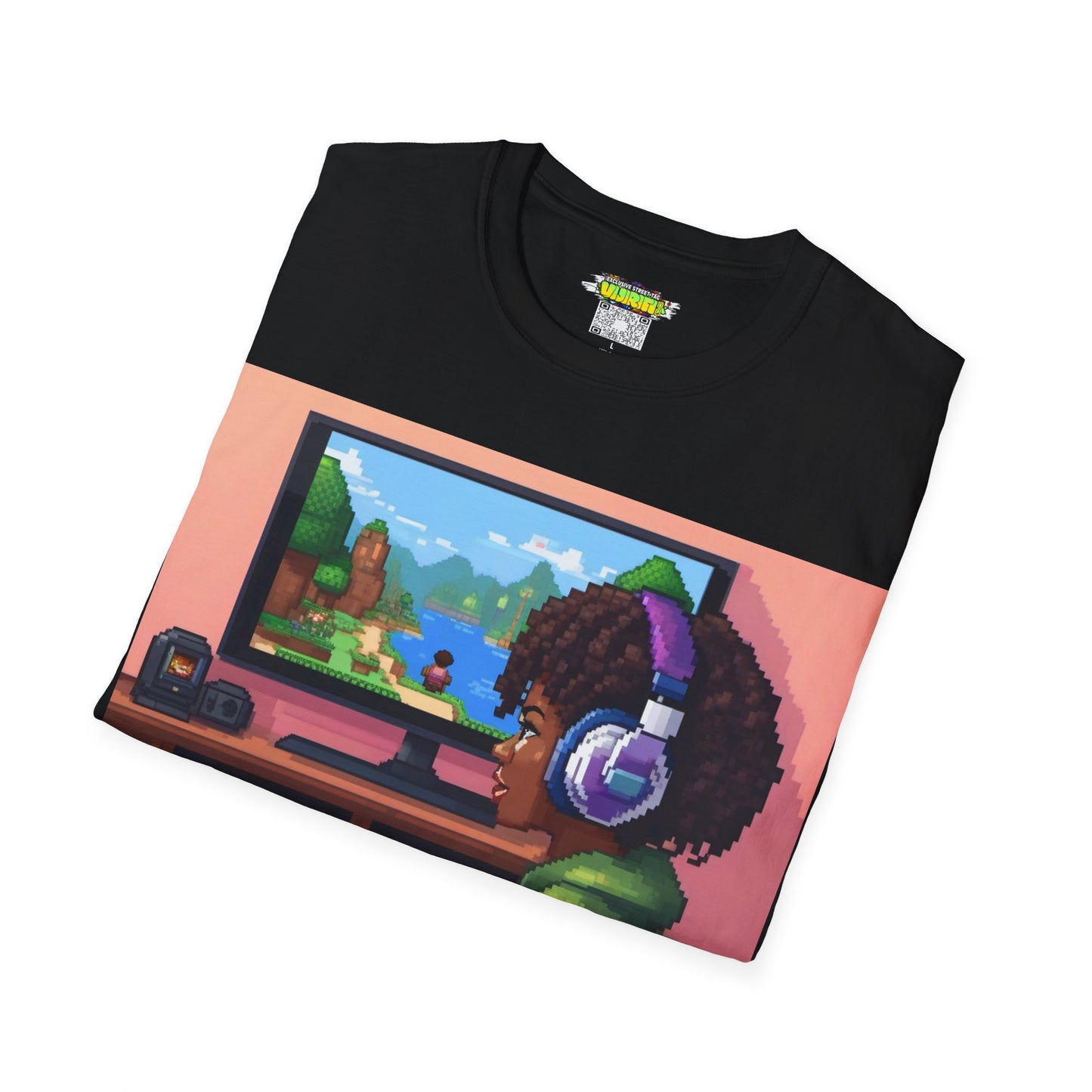 Pixel Art Girl Gamer Here T-Shirt | Vintage Video Game Shirt, Unisex Graphic Tee, Retro Gaming Apparel, Perfect for Gamers & Gift Ideas