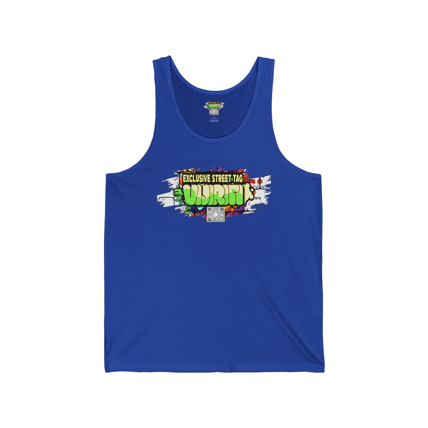 Vijiriti Street Art Unisex Jersey Tank: Graffiti Style Shirt, Urban Apparel, Summer Essential, Gift for Artists, Cool Streetwear