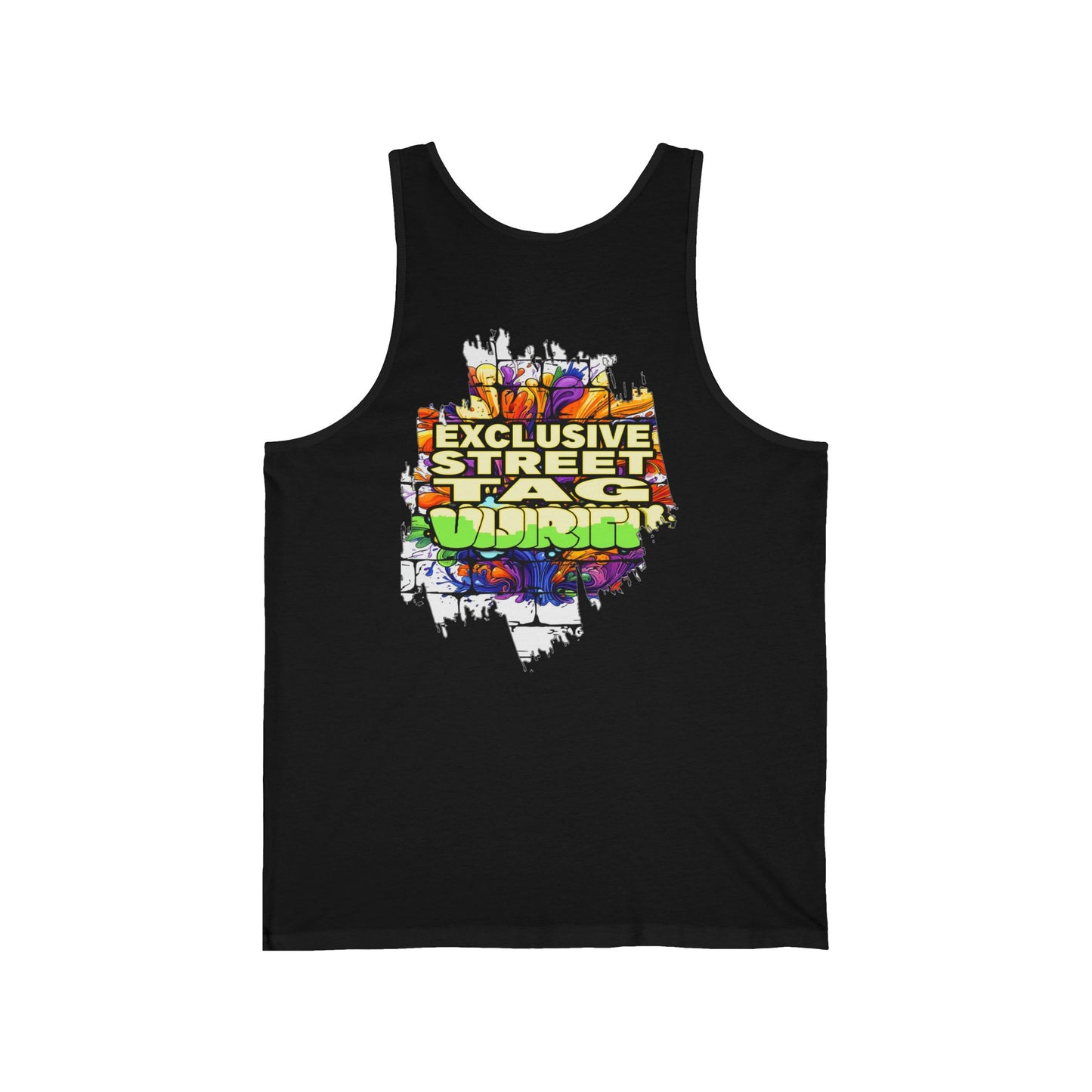 Vijiriti Street Art Unisex Jersey Tank: Graffiti Style Shirt, Urban Apparel, Summer Essential, Gift for Artists, Cool Streetwear