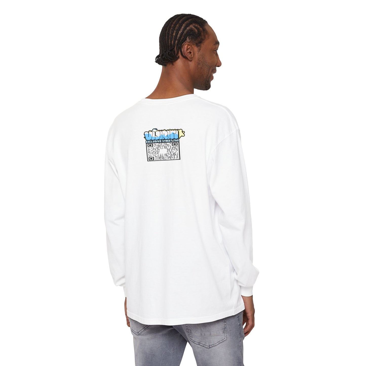 Exclusive Street Tag Long Sleeve Tee, Unisex Graphic Tee, Streetwear T-Shirt, Casual Wear, Trendy Gift, Urban Fashion