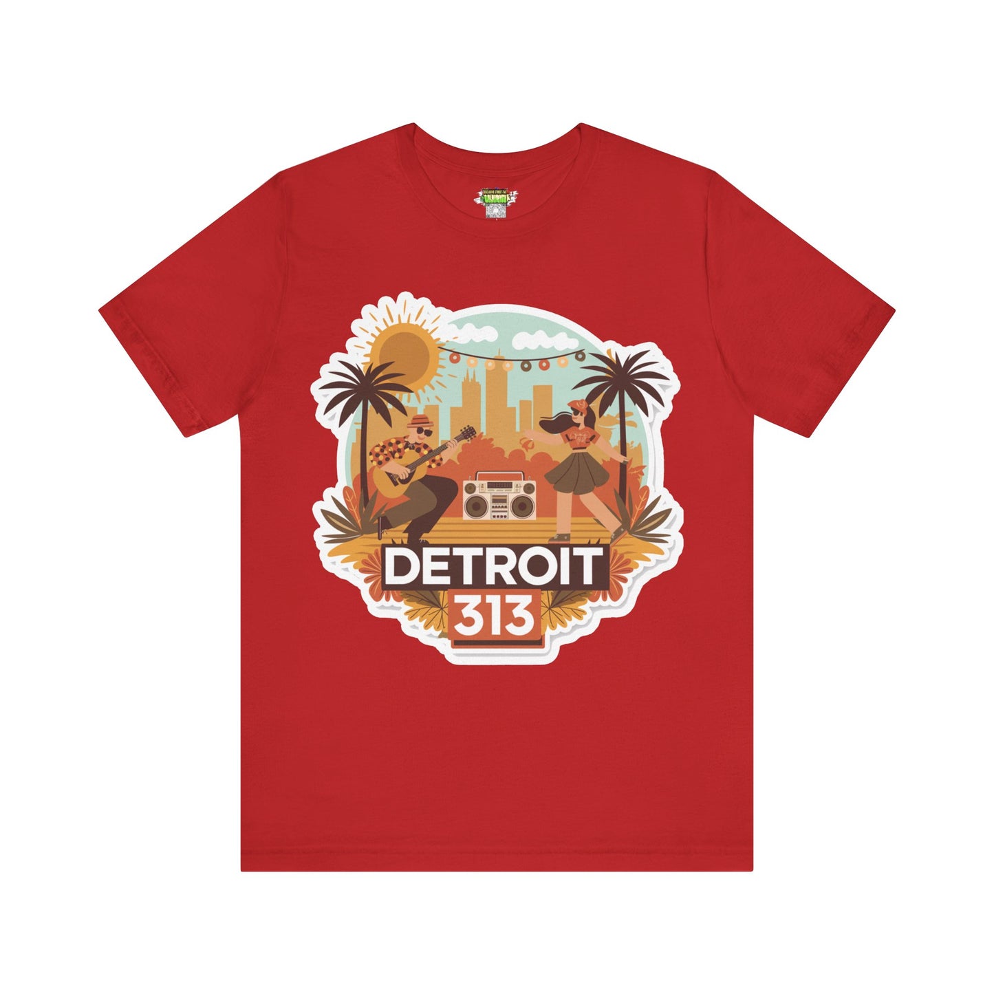 Detroit 313 Summer Retro Tee - Unisex Jersey Short Sleeve T-Shirt for City Lovers, Travel Enthusiasts, Casual Wear, Gifts, Summer Vibes