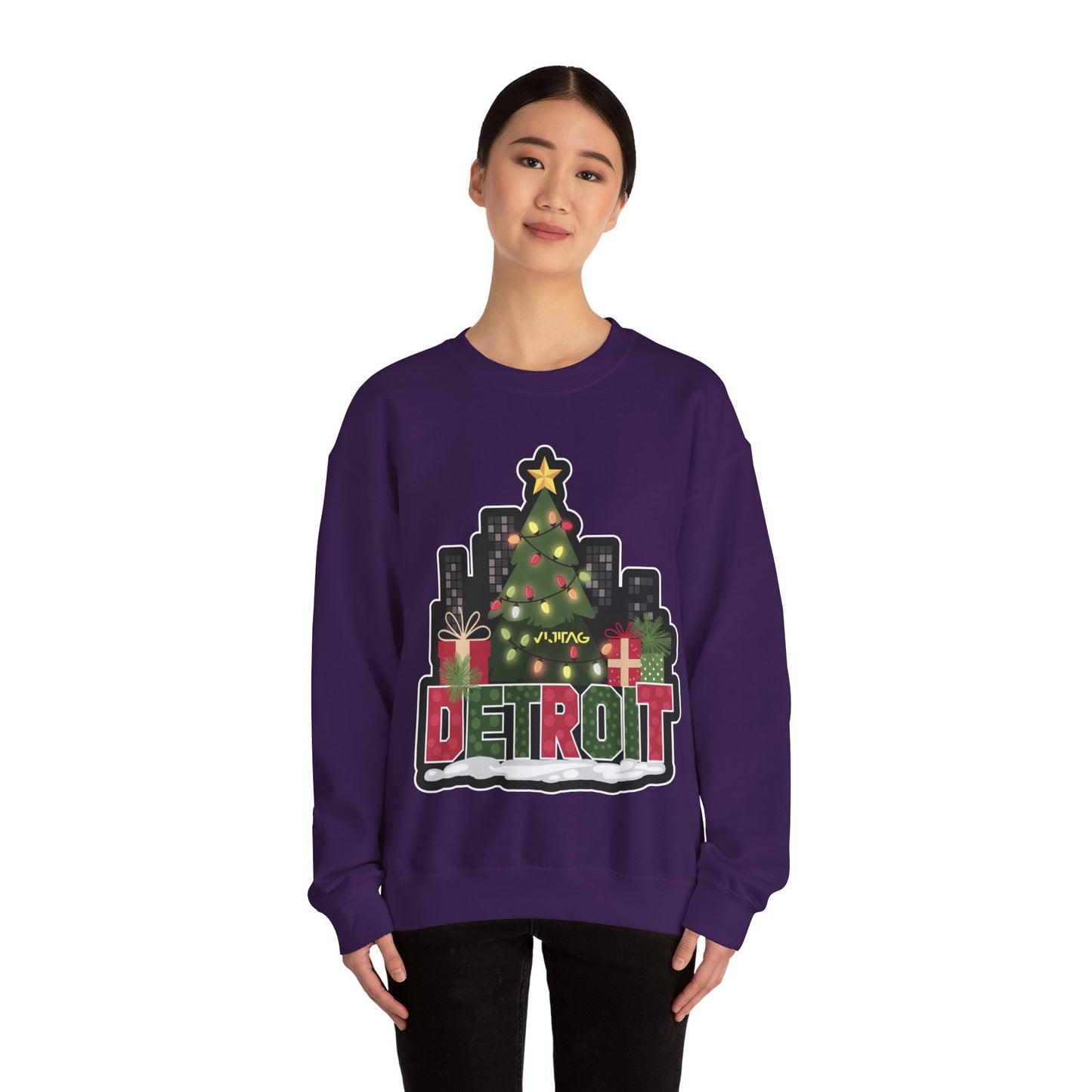 Detroit Christmas Crewneck Sweatshirt
