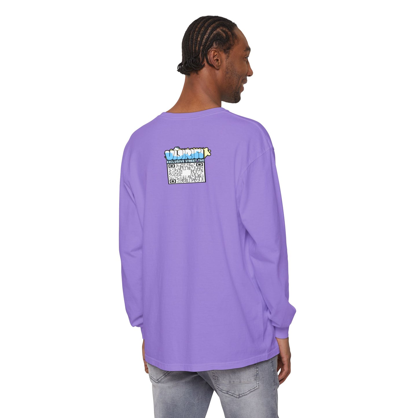 Exclusive Street Tag Long Sleeve Tee, Unisex Graphic Tee, Streetwear T-Shirt, Casual Wear, Trendy Gift, Urban Fashion