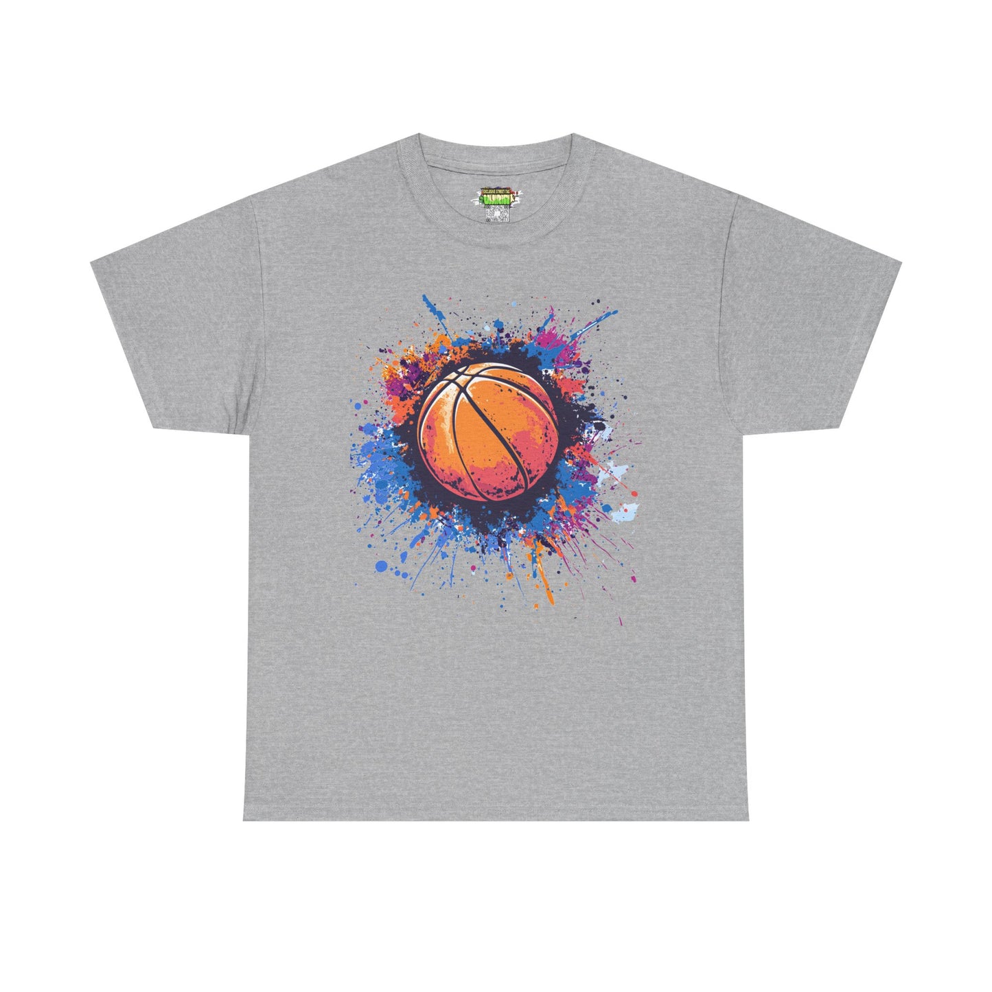 Vibrant Basketball Splash Tee - Perfect for Sports Lovers, Game Days, Casual Wear, Gifts for Athletes, Youth Basketball Events