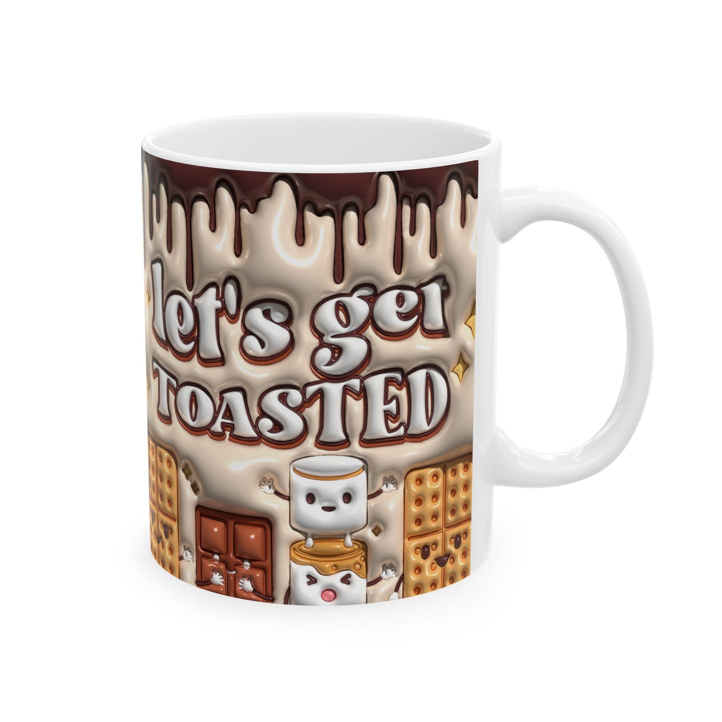 Toasty Mug - Let's Get Toasted, Cozy Ceramic Coffee Cup for Warm Drinks, Perfect Holiday Gift, S'mores Lover's Mug, Fun Kitchen Decor