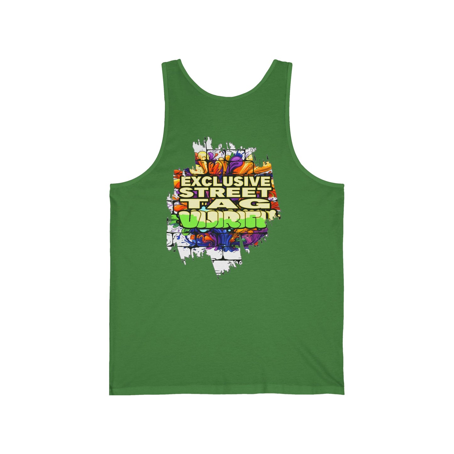 Vijiriti Street Art Unisex Jersey Tank: Graffiti Style Shirt, Urban Apparel, Summer Essential, Gift for Artists, Cool Streetwear